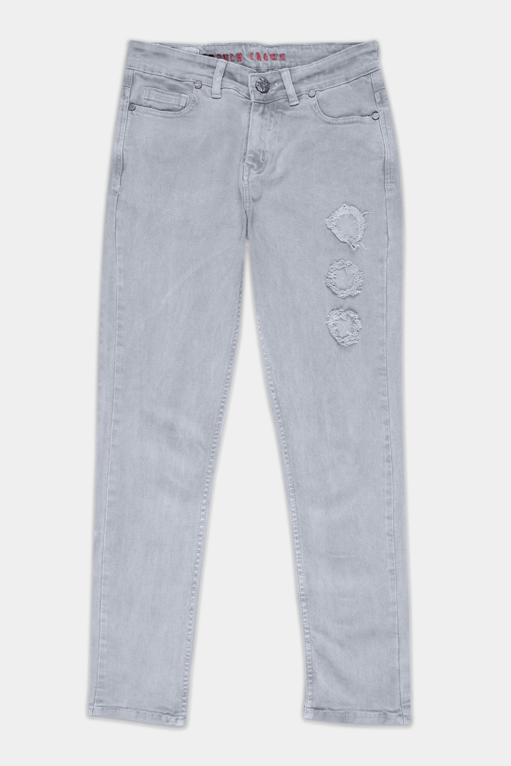 Women's Skinny Fit Mountain Mist Gray Rinse Wash Mildly Distressed Denim