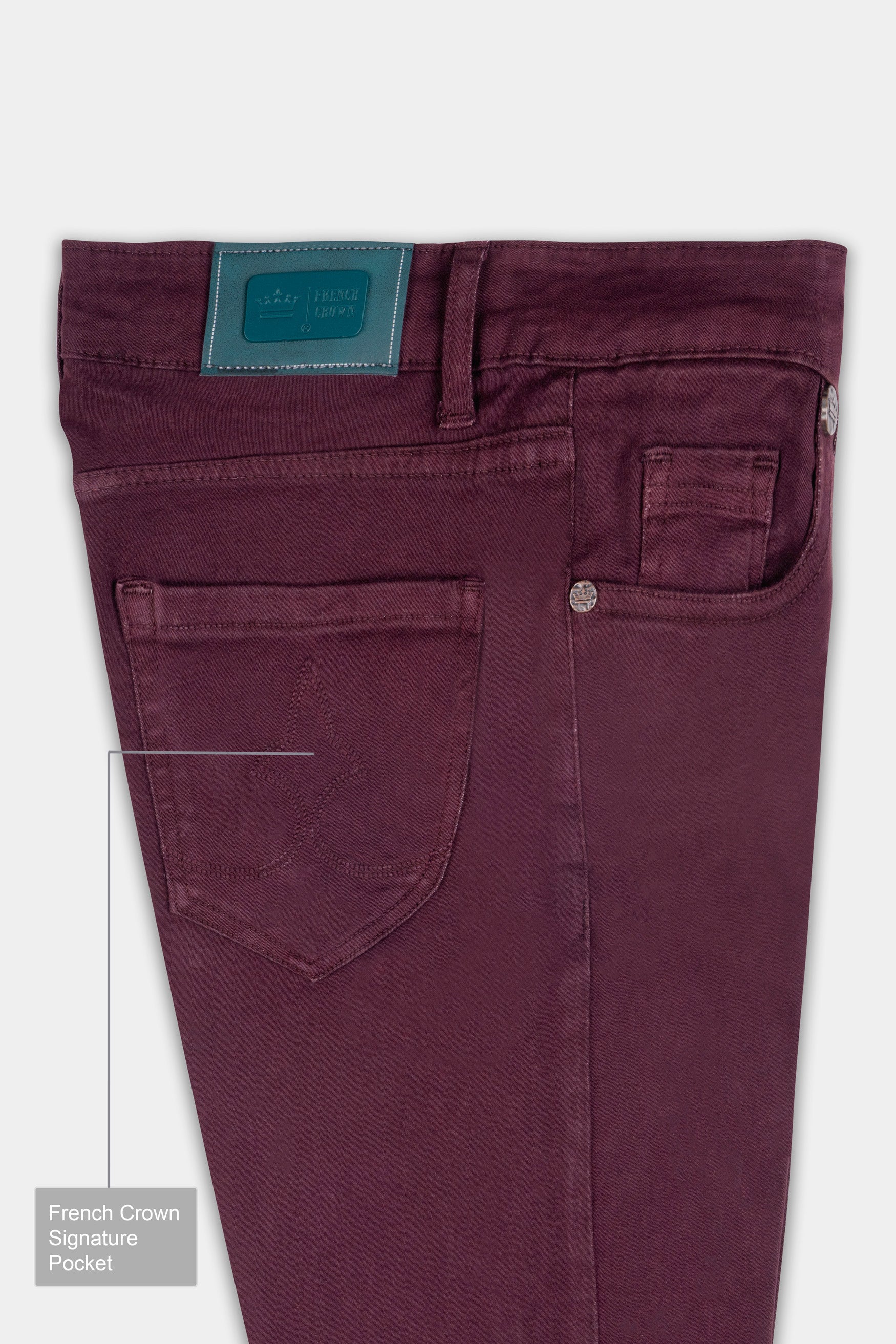 Women's Skinny Fit Wine Berry Rinse Wash Clean Look Ankle Length Stretchable Denim