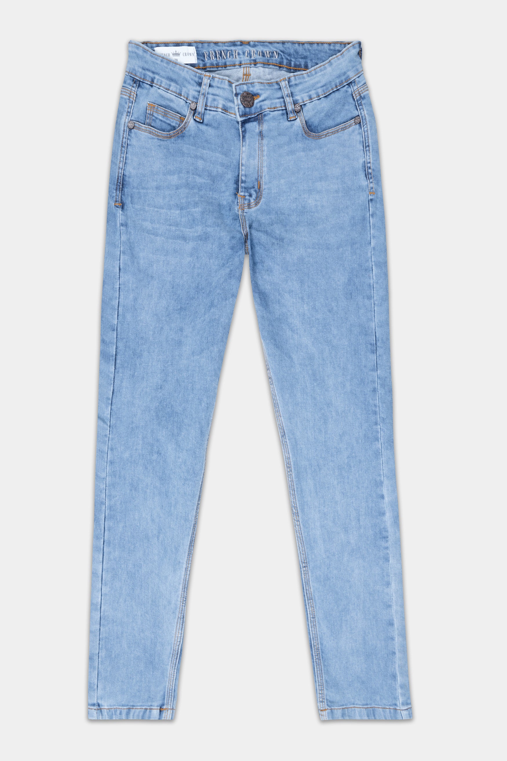 Women's Skinny Fit Moonstone Blue Whiskering Wash Stretchable Denim