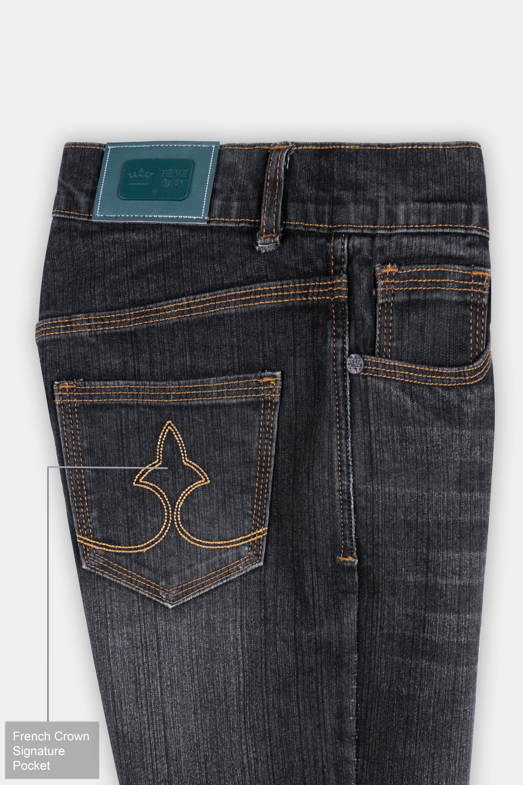 Women's Skinny Fit Jade Black Whiskering Wash Ankle Length Stretchable Denim