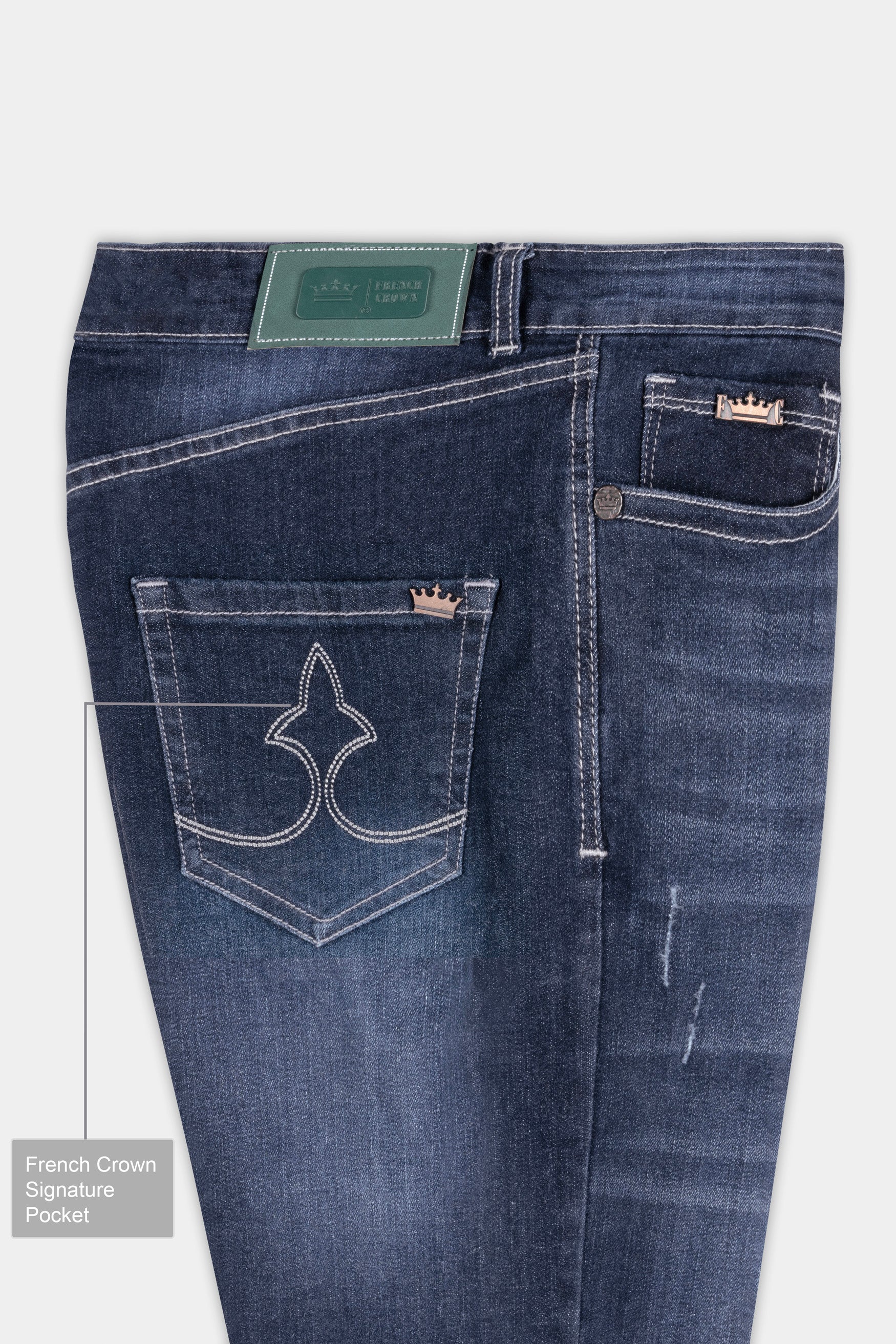 Women's Skinny Fit Mirage Blue Whiskering Wash Mildly Distressed Stretchable Denim