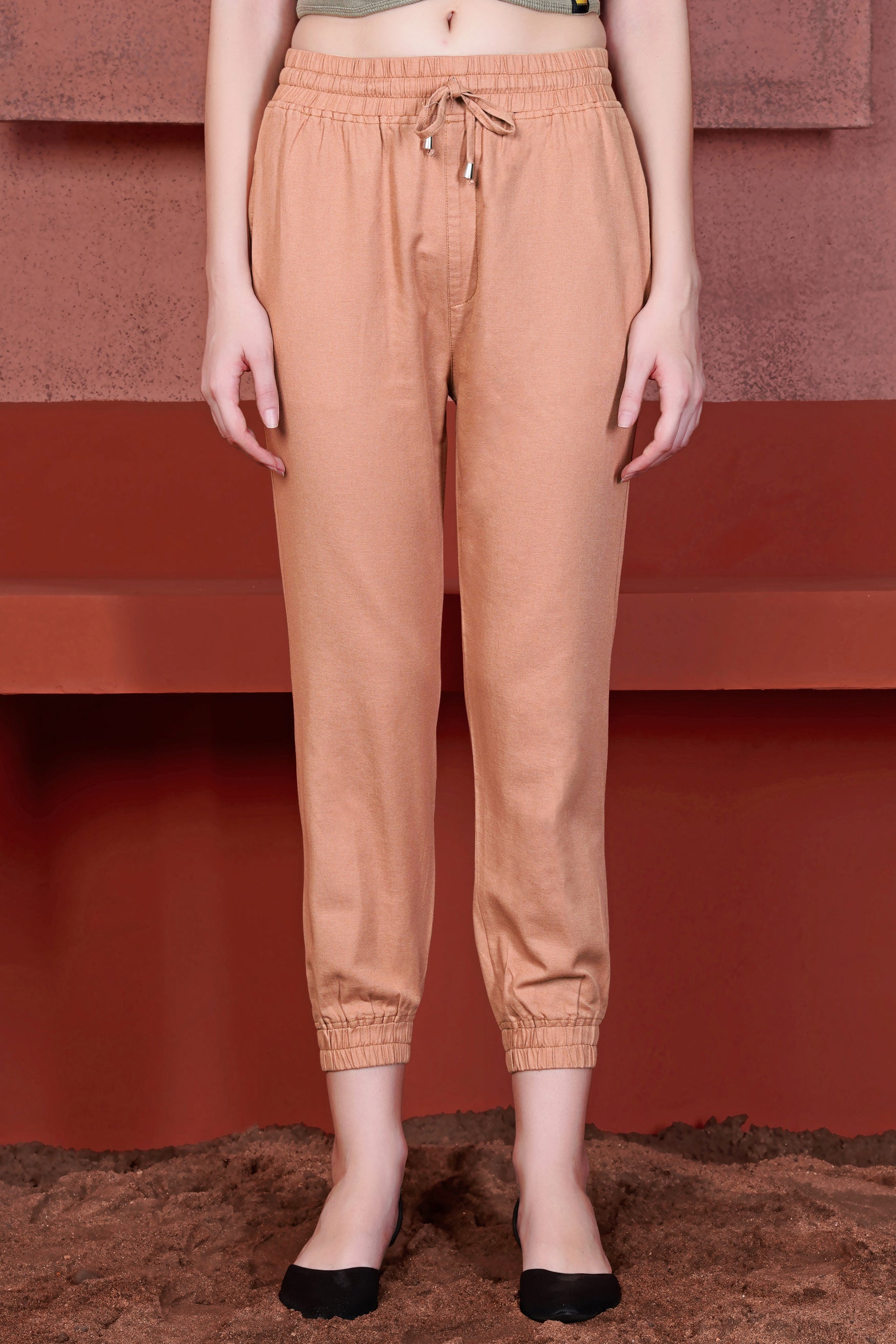 Petite Peach Premium Cotton Palazzo