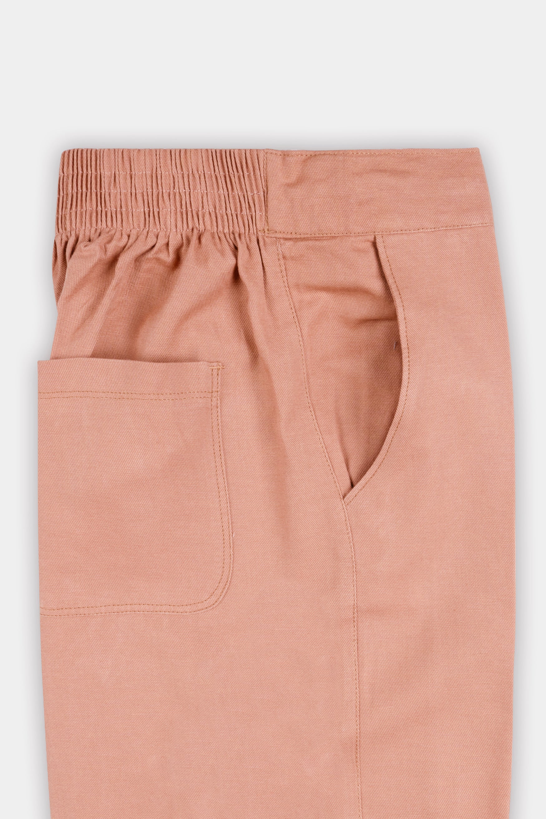 Petite Peach Ankle Length Premium Cotton Palazzo