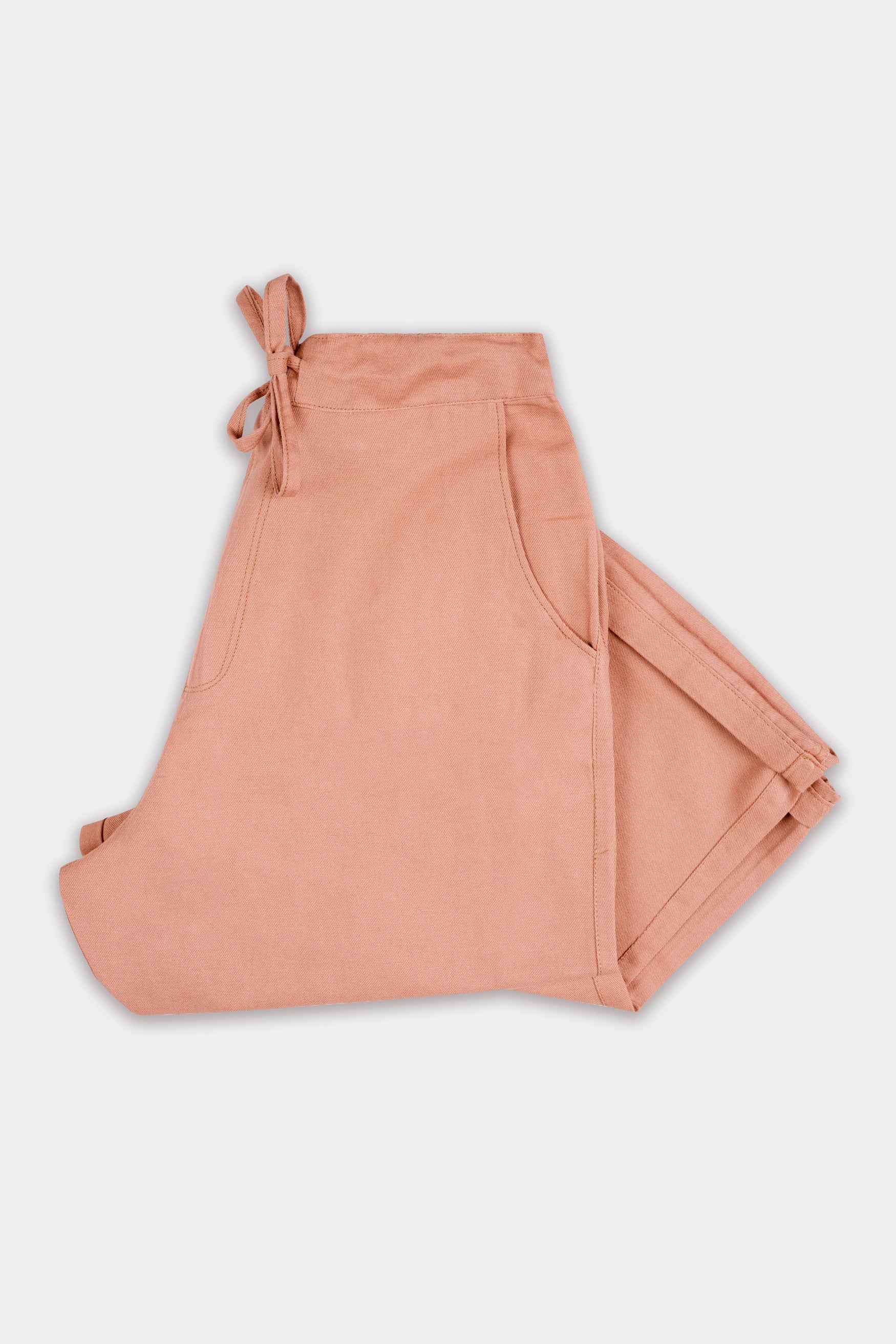 Petite Peach Ankle Length Premium Cotton Palazzo