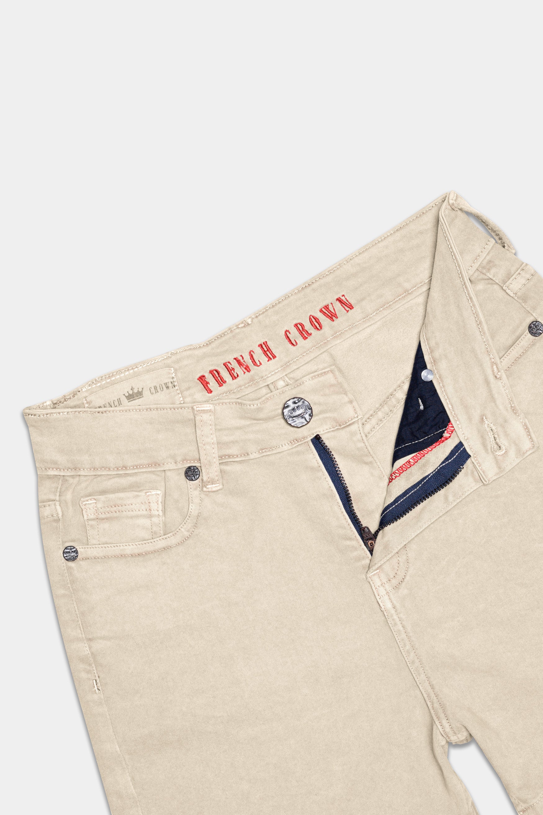 Oyster Beige Women Denim Shorts