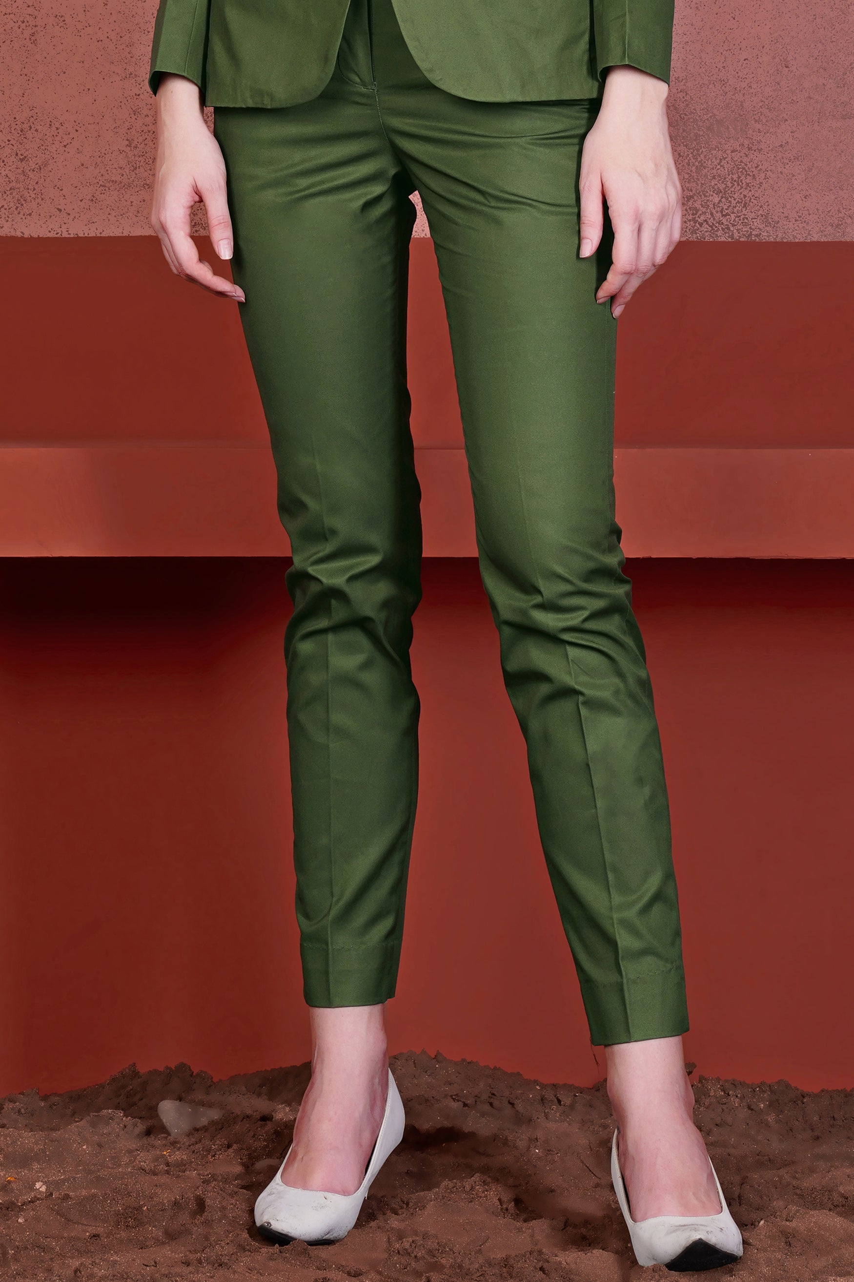 Forest Green Wool Rich Women’s Pant