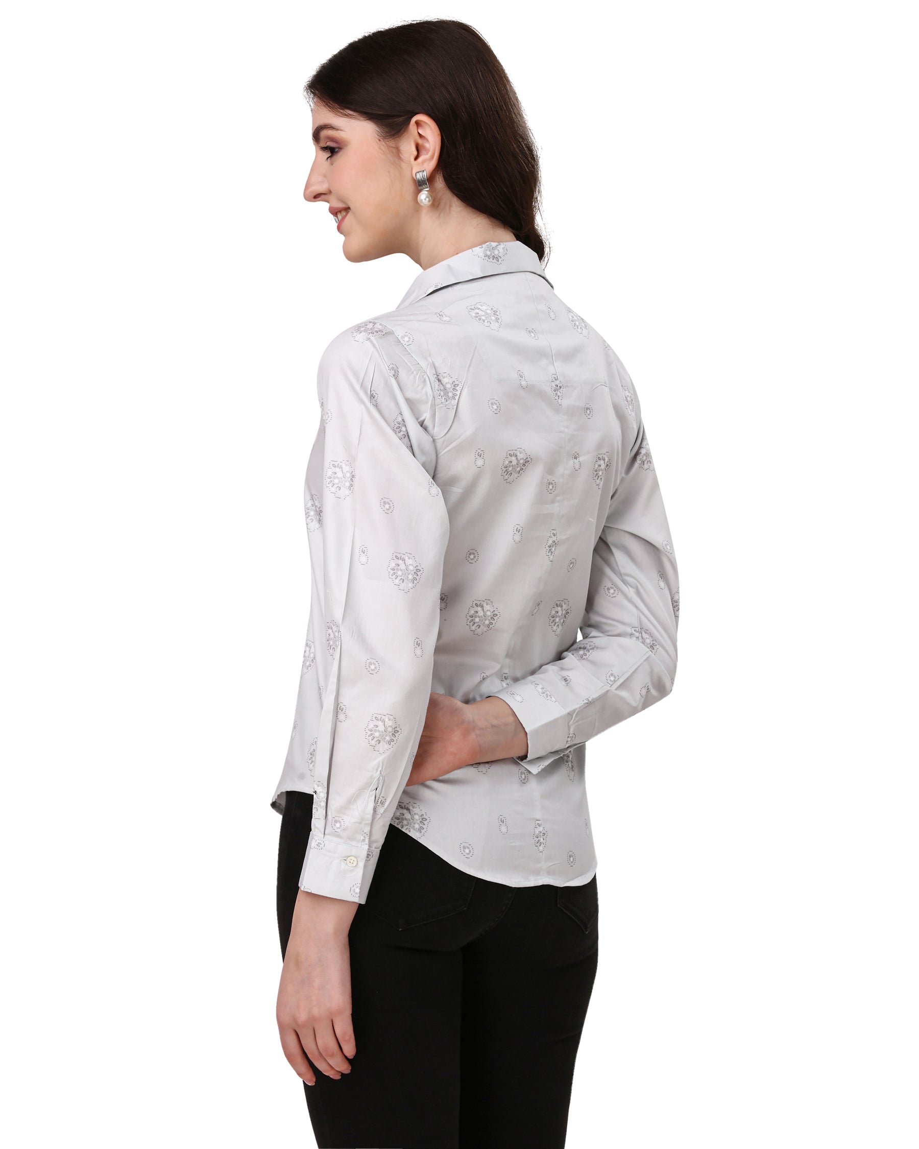 Timberwolf Gray with Printed Super Soft Premium Cotton Women’s Shirt