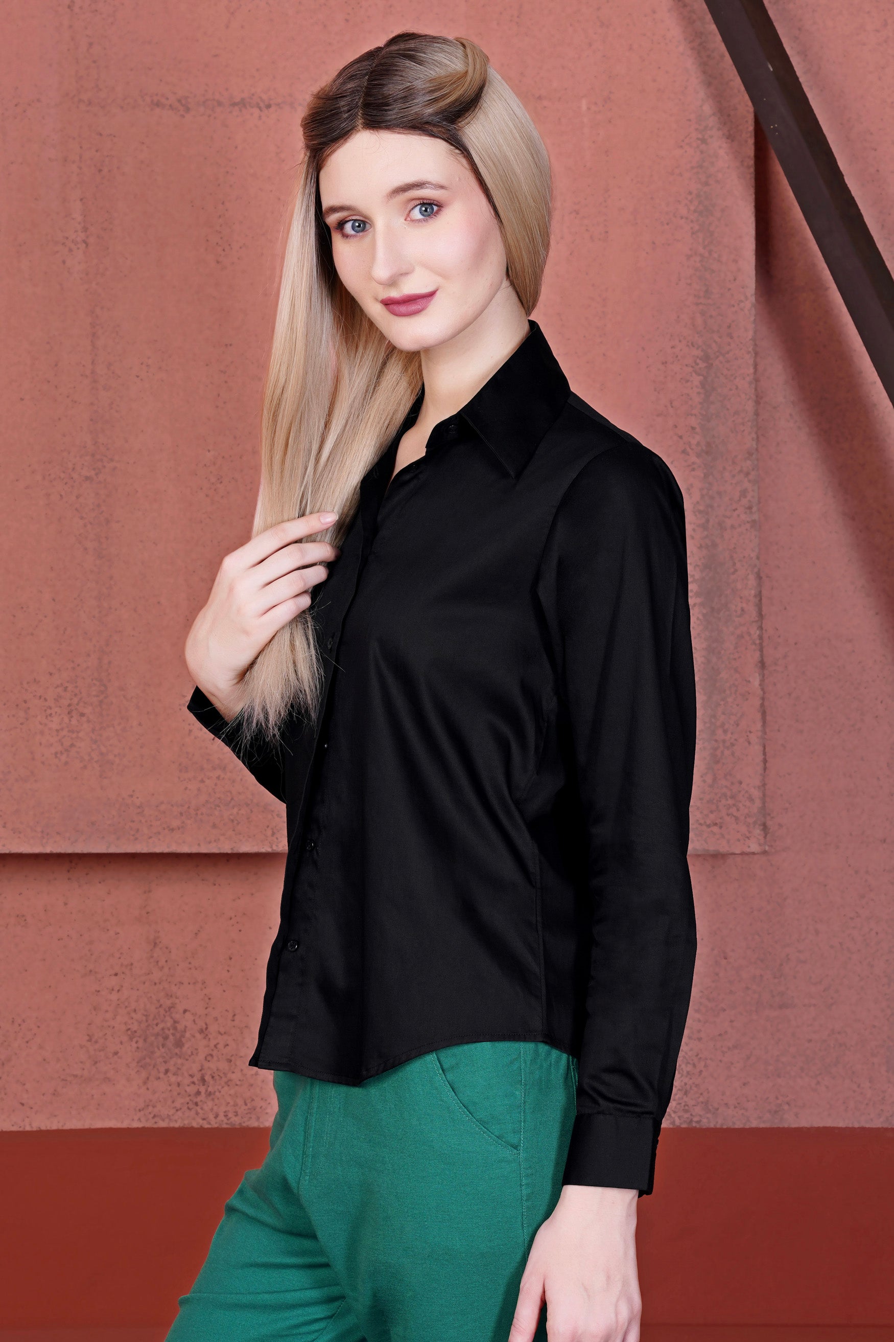 Jade Black Premium Cotton Shirt