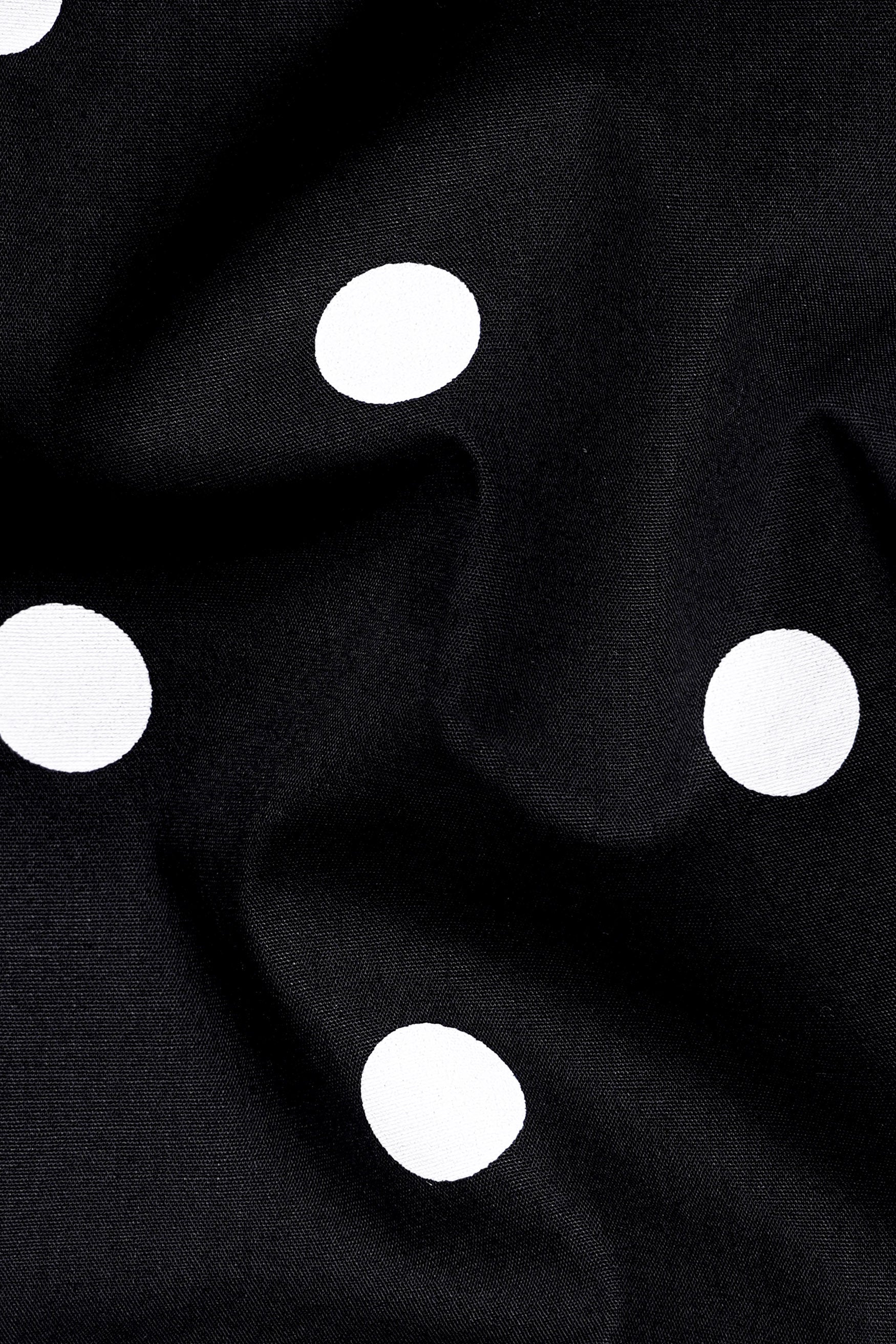 Jade Black and White Polka Dots Premium Cotton Designer Shirt