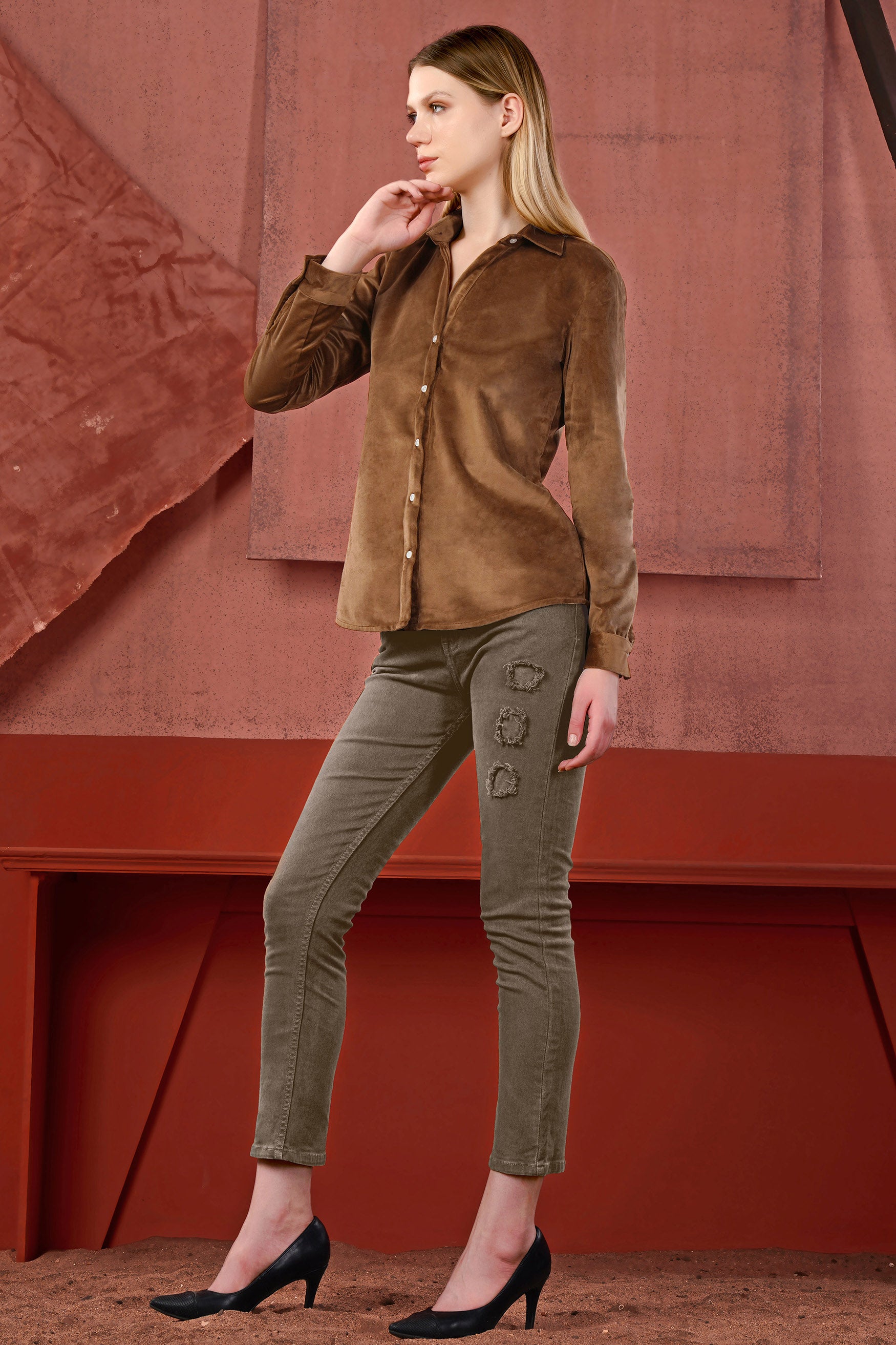 Irish Brown Velvet Shirt