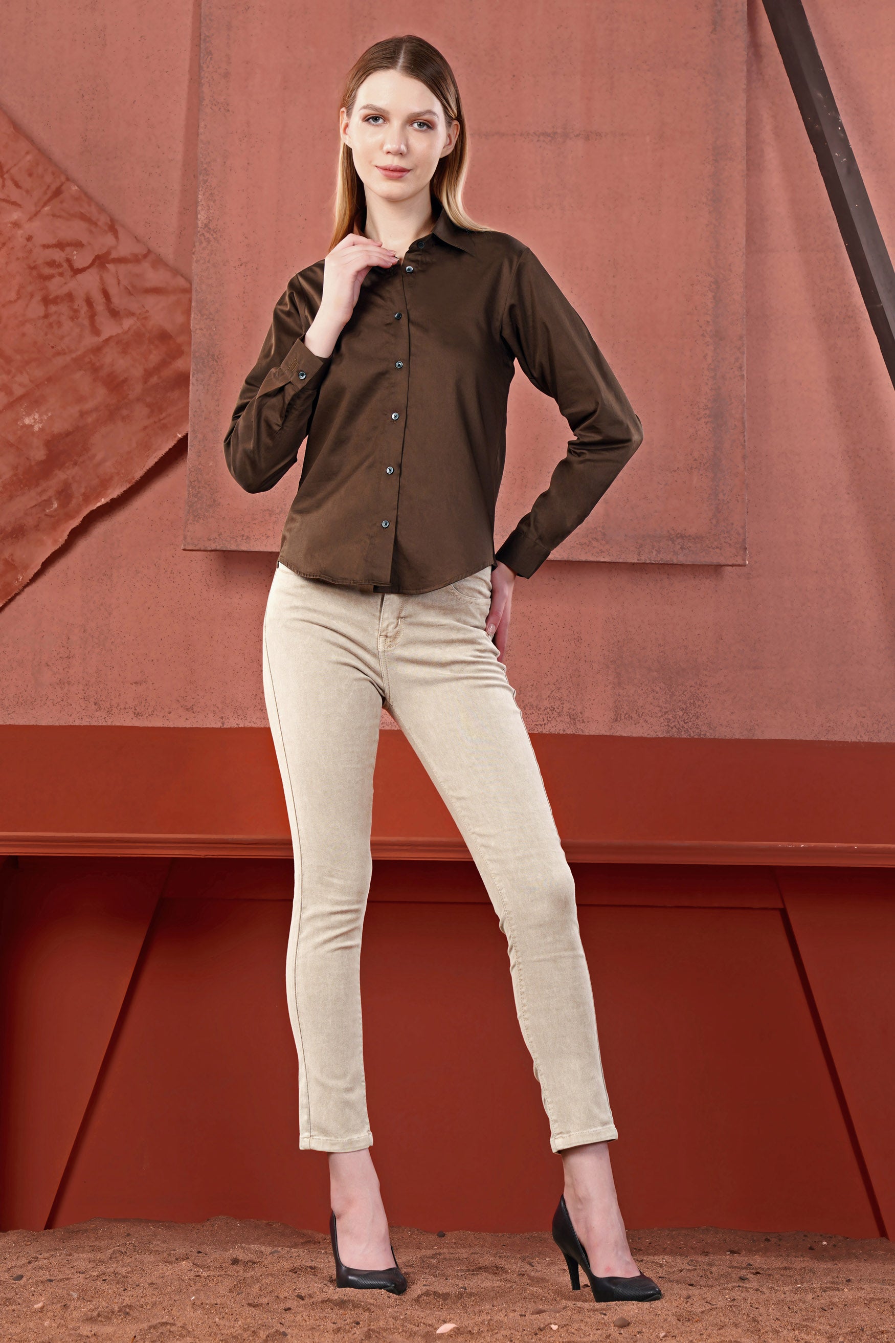 Iroko Brown Premium Cotton Shirt