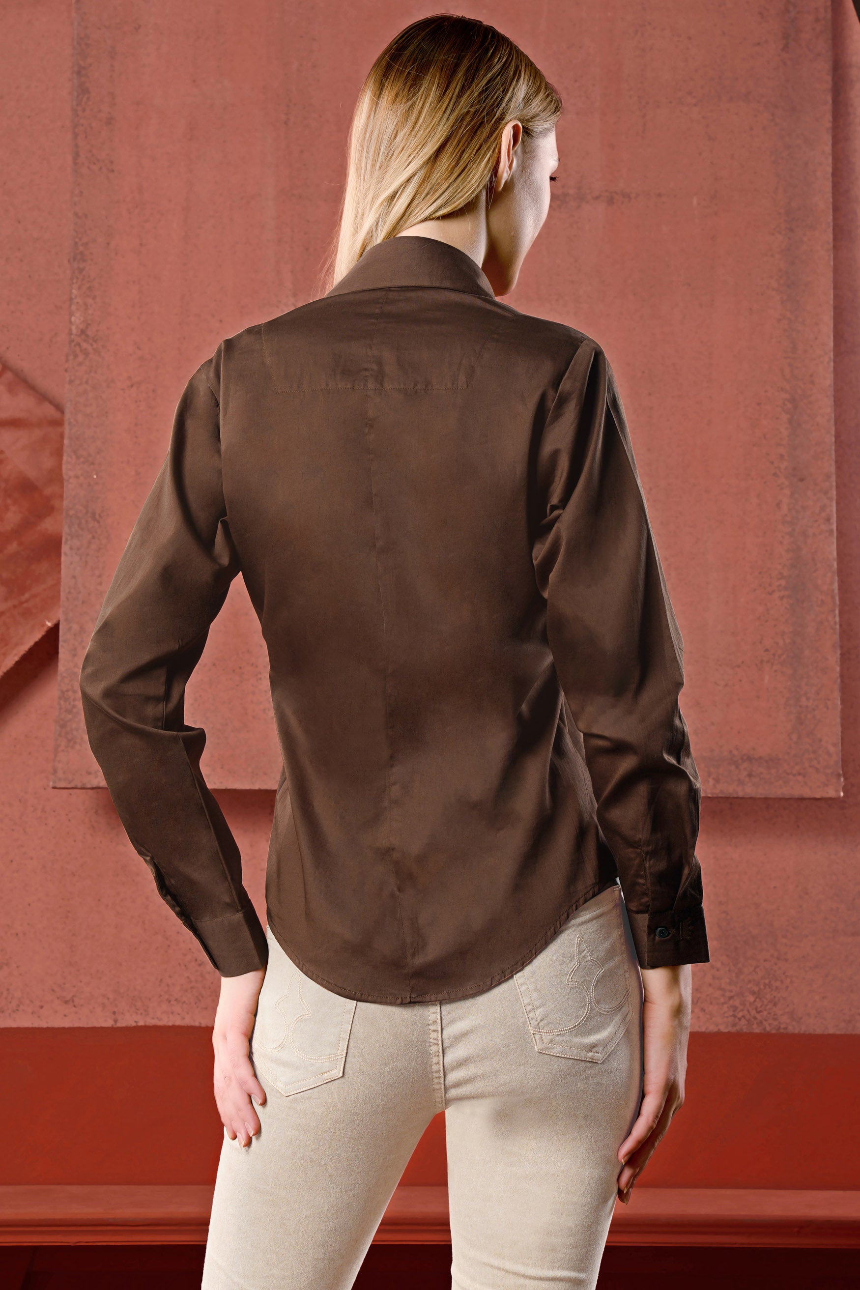 Iroko Brown Premium Cotton Shirt