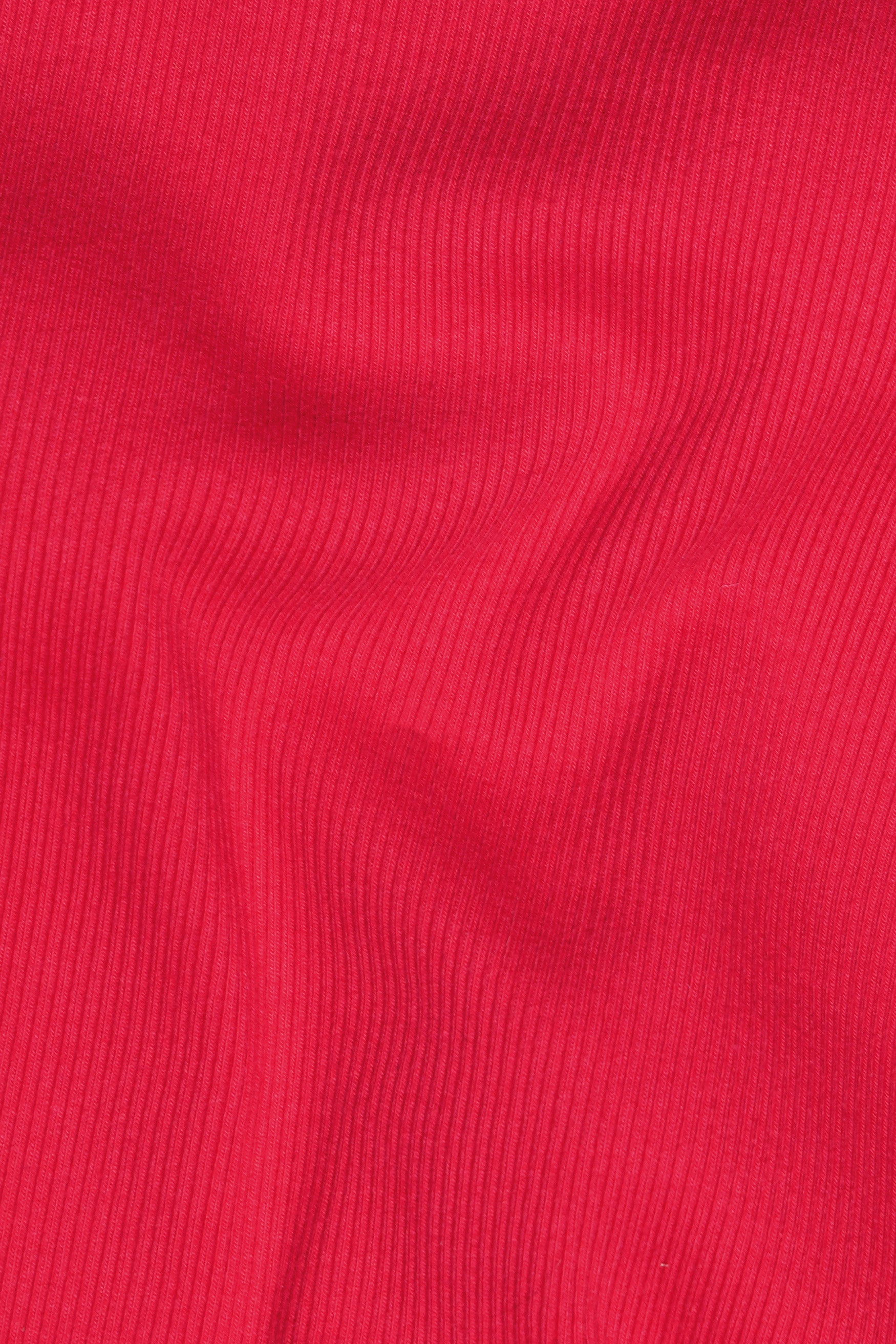 Radical Red Premium Cotton Knit Stretchable Crop Top