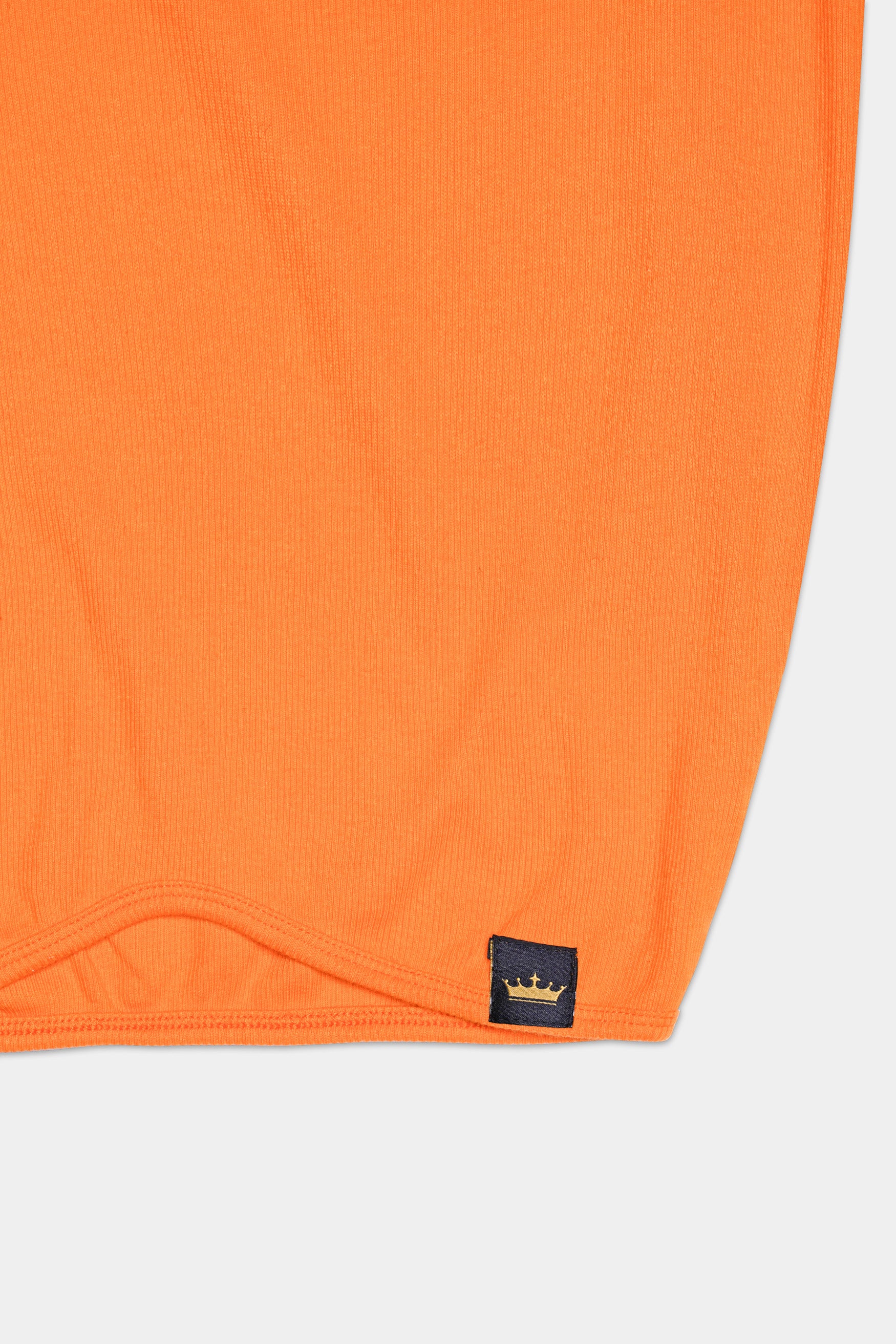 Tangerine Orange Premium Cotton Knit Stretchable Crop Top