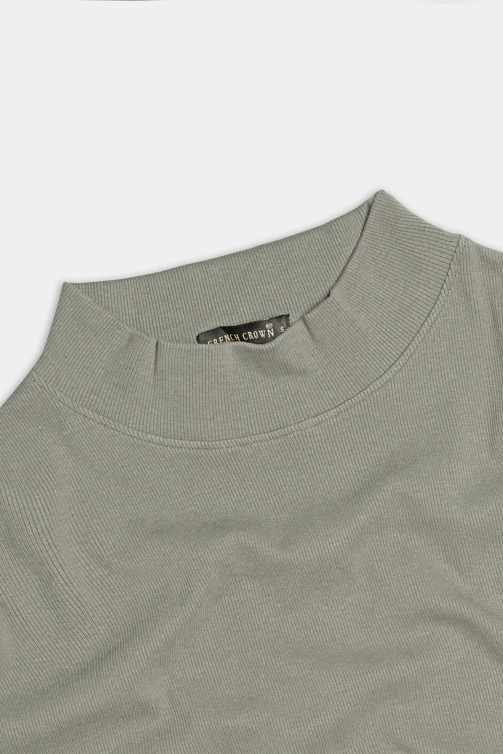 Granite Gray Premium Cotton Knit Stretchable Crop Top