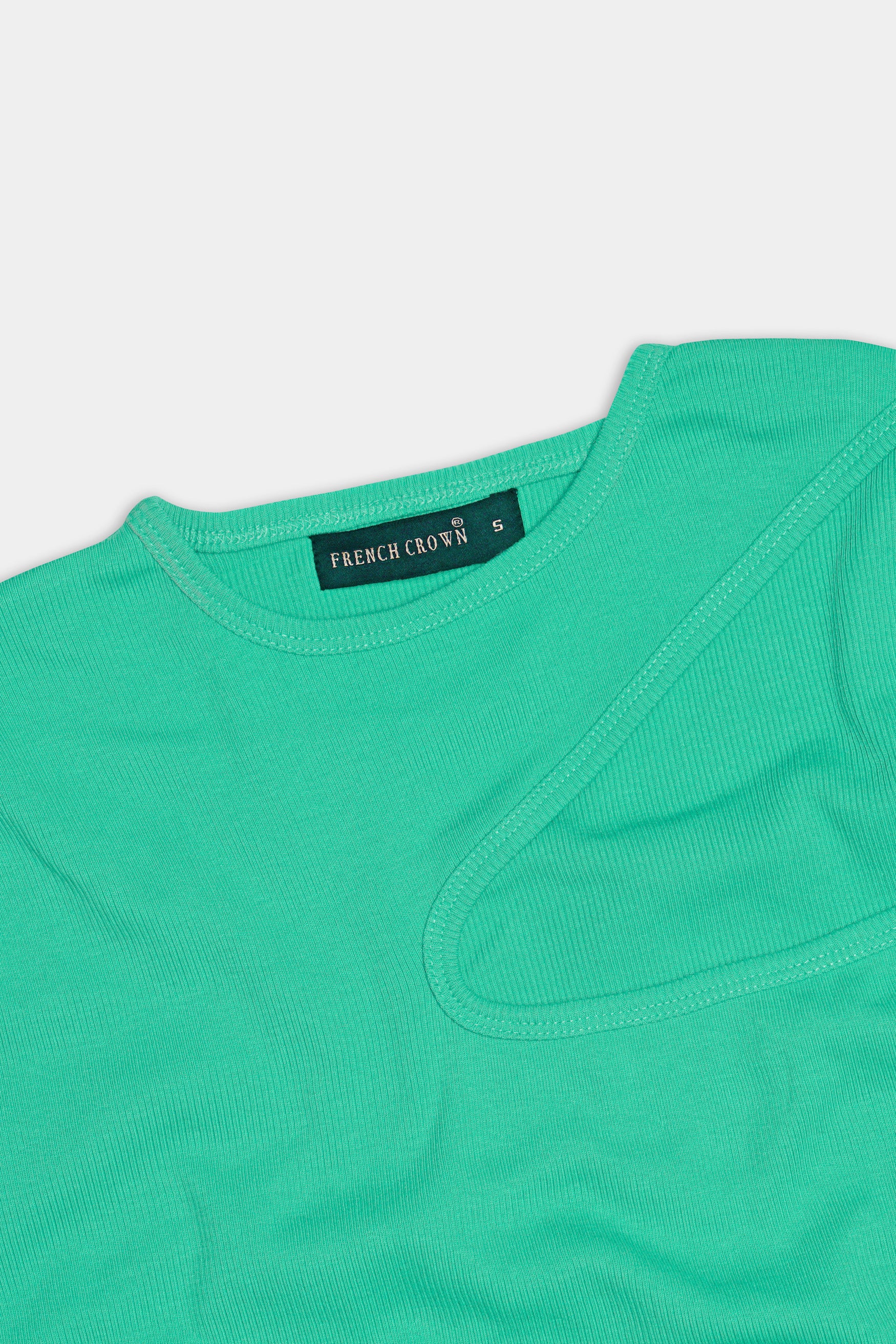 Puerto Green Premium Cotton Knit Stretchable Crop Top