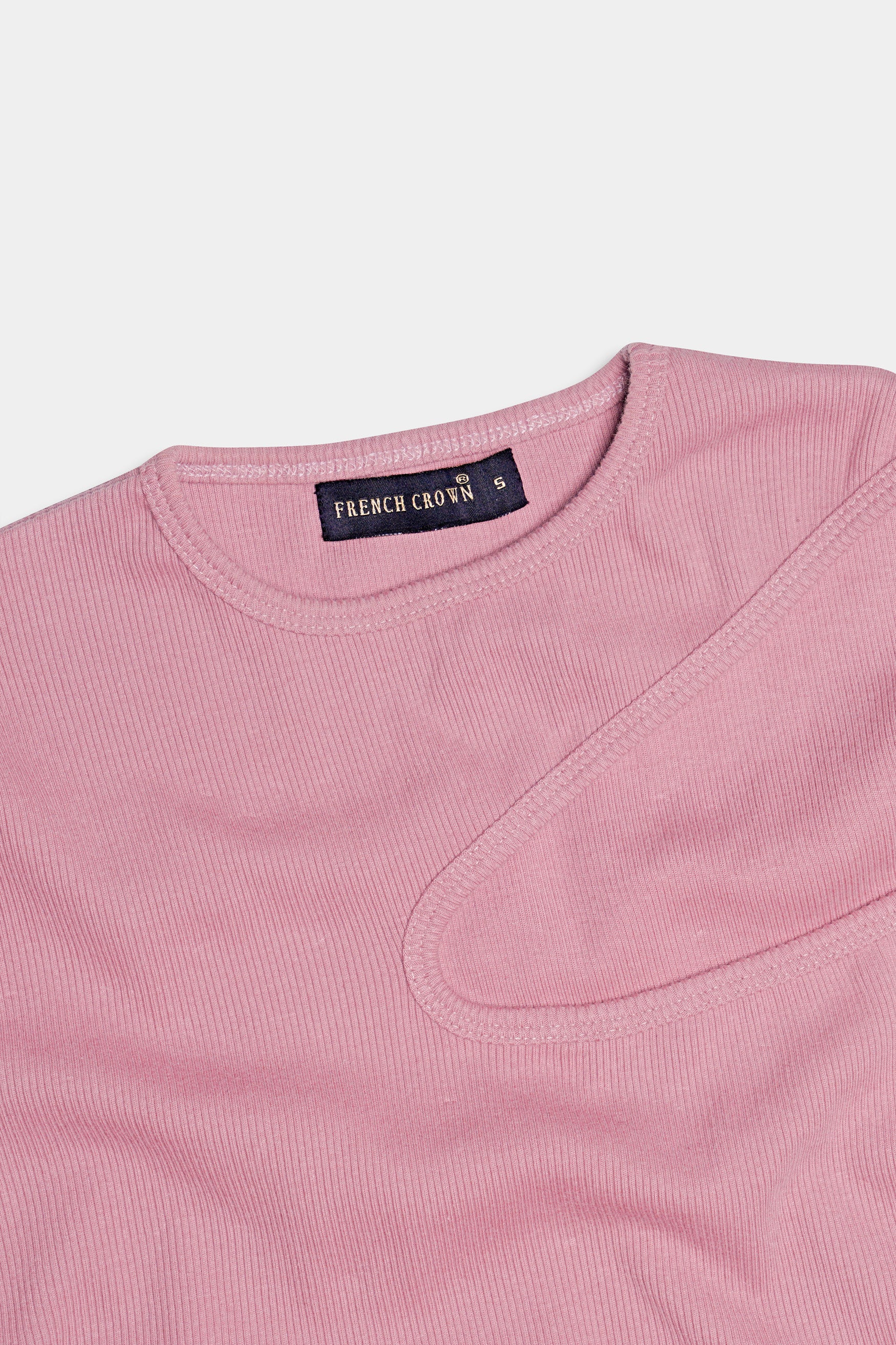 Mauve Pink Premium Cotton Knit Stretchable Crop Top