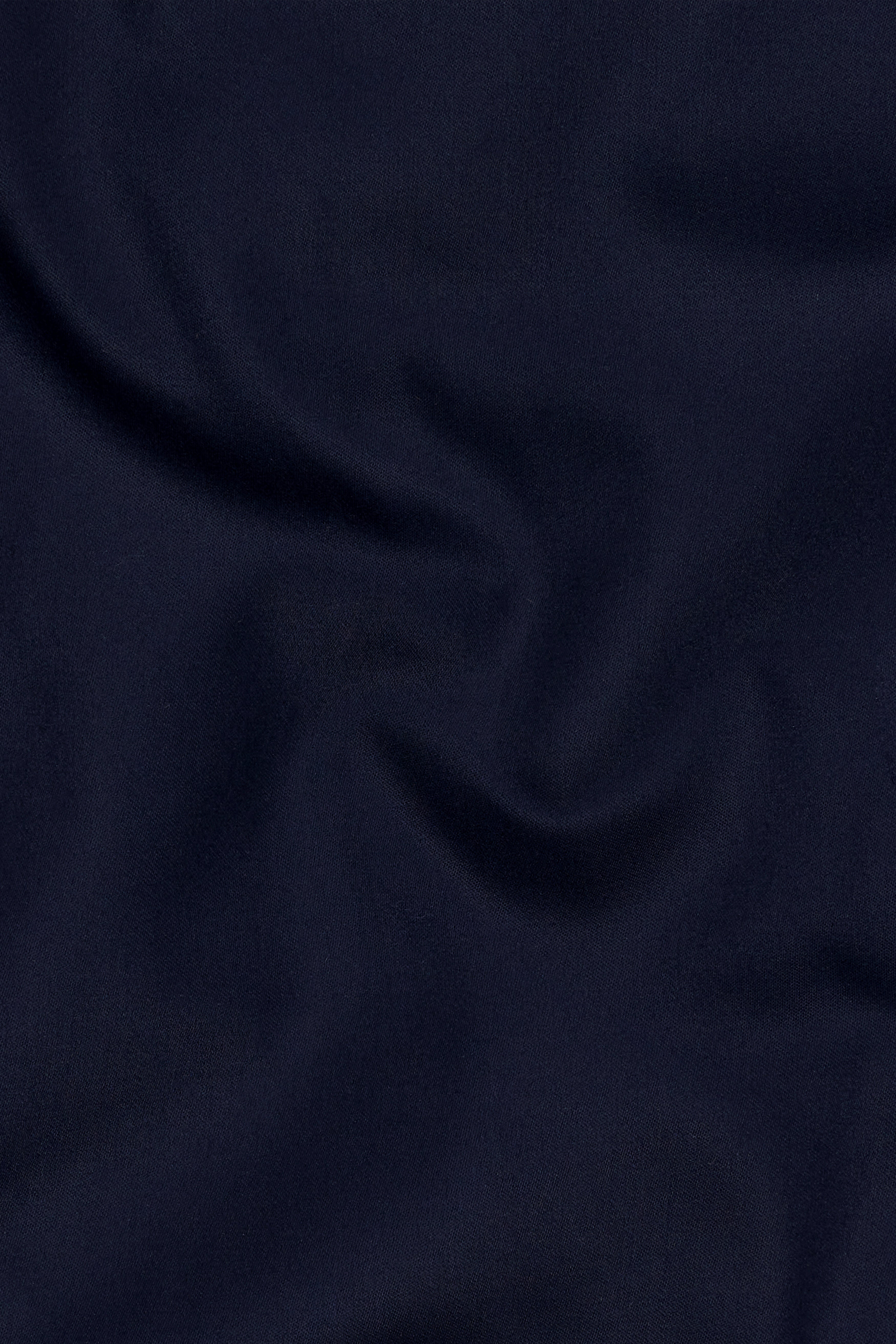 Blue Subtle Sheen Cross Placket Bandhgala/Mandarin Wool-Silk blend Suit