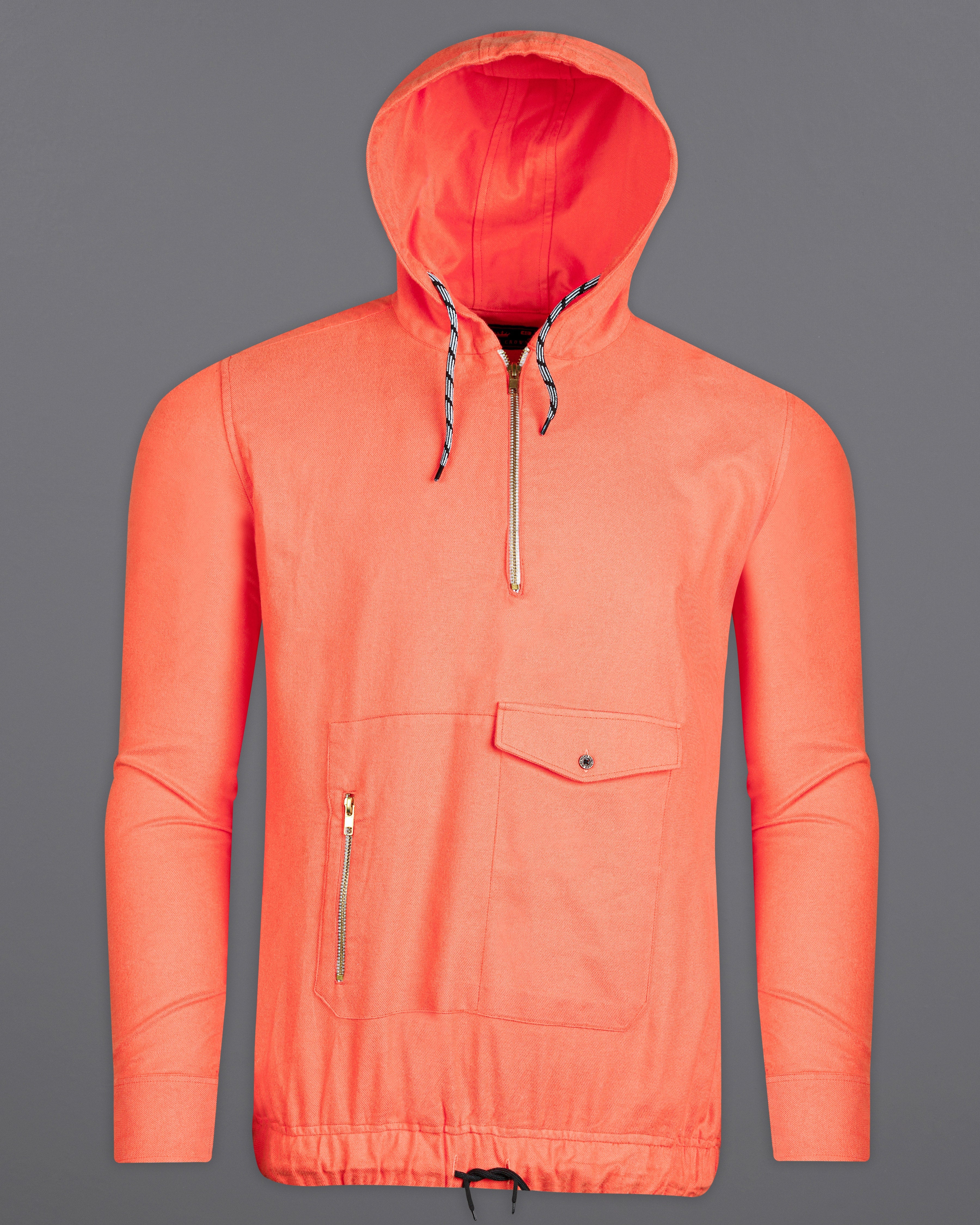 Bittersweet Peach Flannel Designer Hoodie Shirt 10007-CHD-MB-ZP-P166-38, 10007-CHD-MB-ZP-P166-39, 10007-CHD-MB-ZP-P166-40, 10007-CHD-MB-ZP-P166-42, 10007-CHD-MB-ZP-P166-44, 10007-CHD-MB-ZP-P166-46, 10007-CHD-MB-ZP-P166-48, 10007-CHD-MB-ZP-P166-50, 10007-CHD-MB-ZP-P166-52