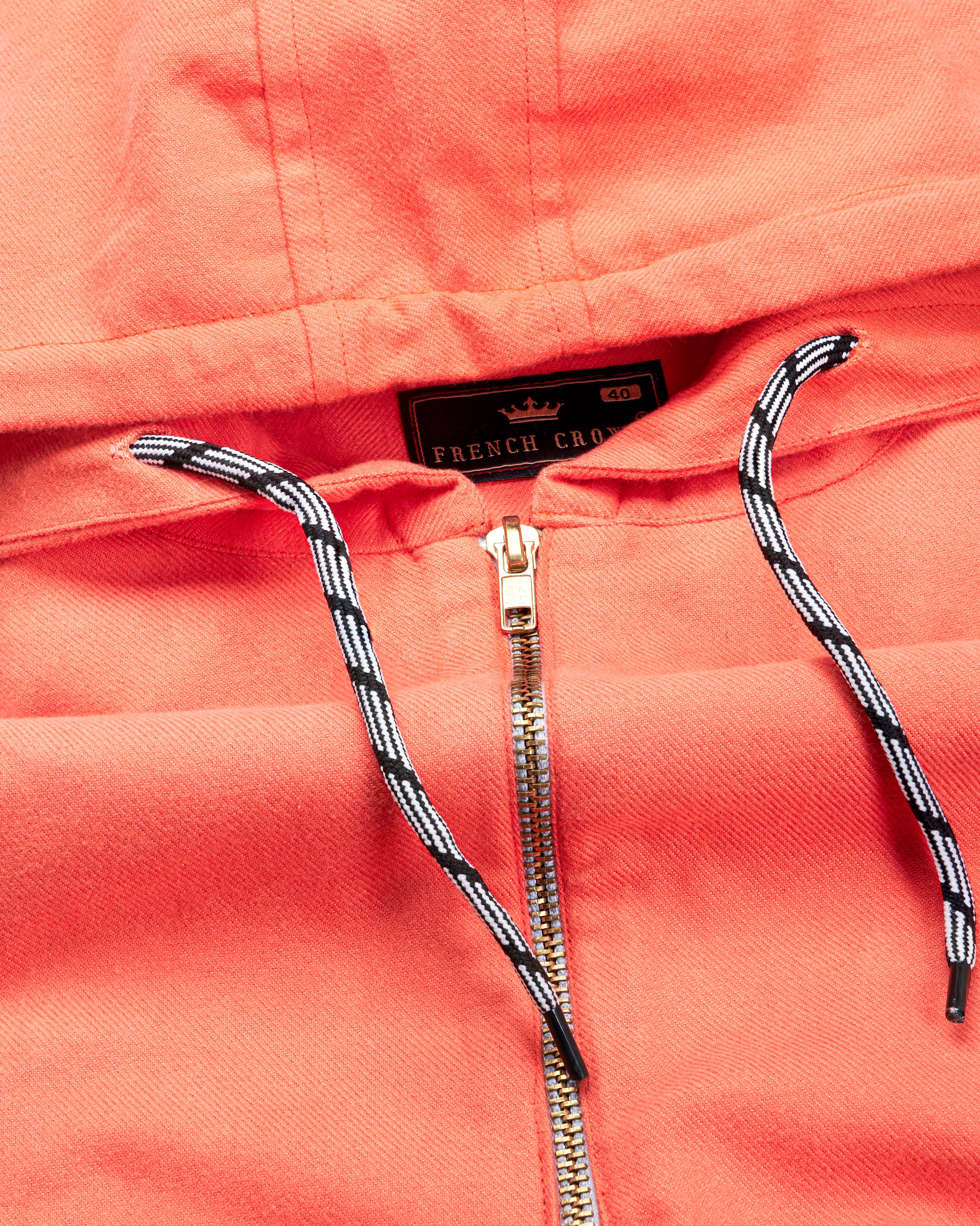 Bittersweet Peach Flannel Designer Hoodie Shirt 10007-CHD-MB-ZP-P166-38, 10007-CHD-MB-ZP-P166-39, 10007-CHD-MB-ZP-P166-40, 10007-CHD-MB-ZP-P166-42, 10007-CHD-MB-ZP-P166-44, 10007-CHD-MB-ZP-P166-46, 10007-CHD-MB-ZP-P166-48, 10007-CHD-MB-ZP-P166-50, 10007-CHD-MB-ZP-P166-52