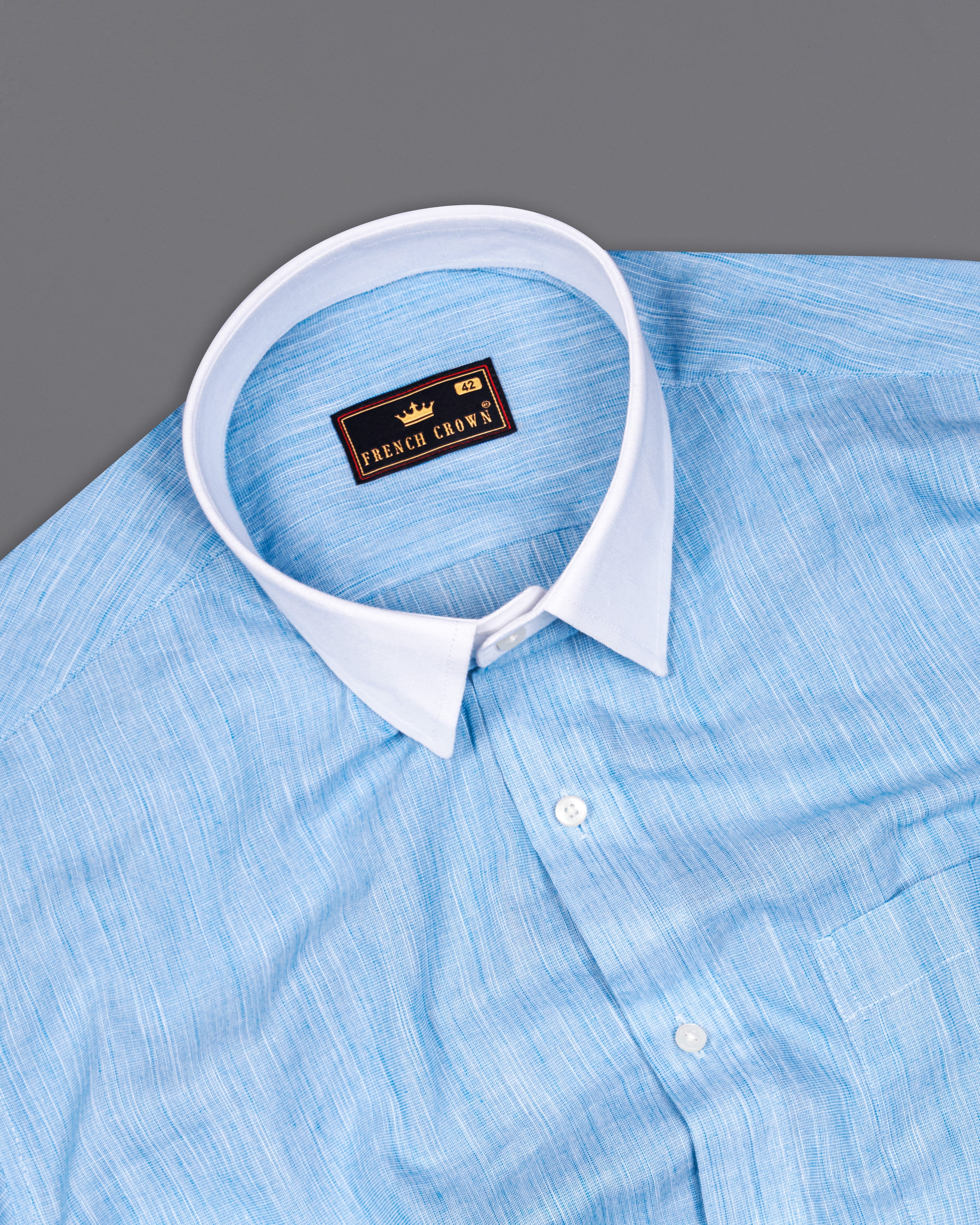 Carolina Blue with White Cuffs and Collar Chambray Shirt 10009-WCC-38, 10009-WCC-H-38, 10009-WCC-39, 10009-WCC-H-39, 10009-WCC-40, 10009-WCC-H-40, 10009-WCC-42, 10009-WCC-H-42, 10009-WCC-44, 10009-WCC-H-44, 10009-WCC-46, 10009-WCC-H-46, 10009-WCC-48, 10009-WCC-H-48, 10009-WCC-50, 10009-WCC-H-50, 10009-WCC-52, 10009-WCC-H-52