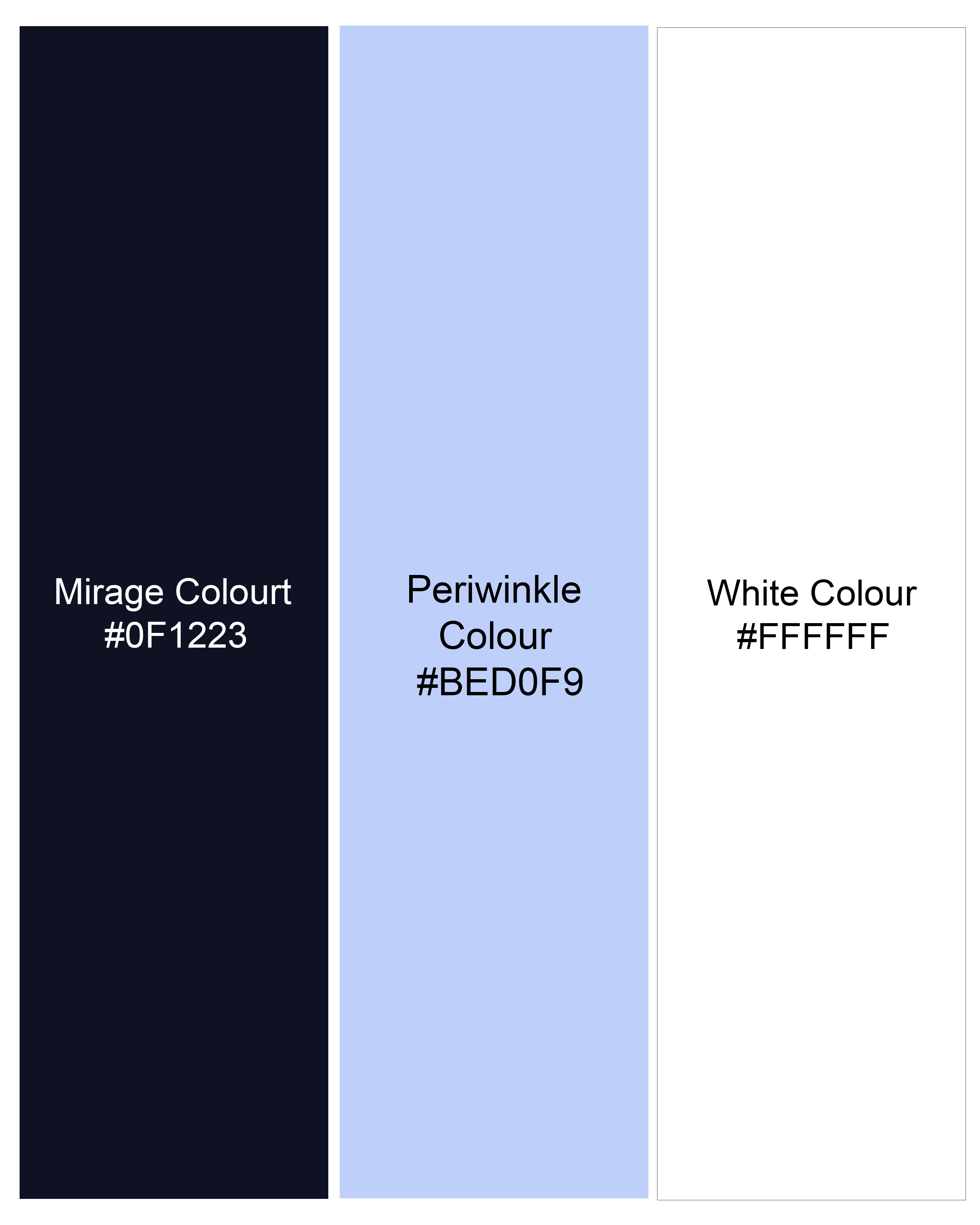 Mirage Blue with Periwinkle Blue and White Premium Cotton Shirt