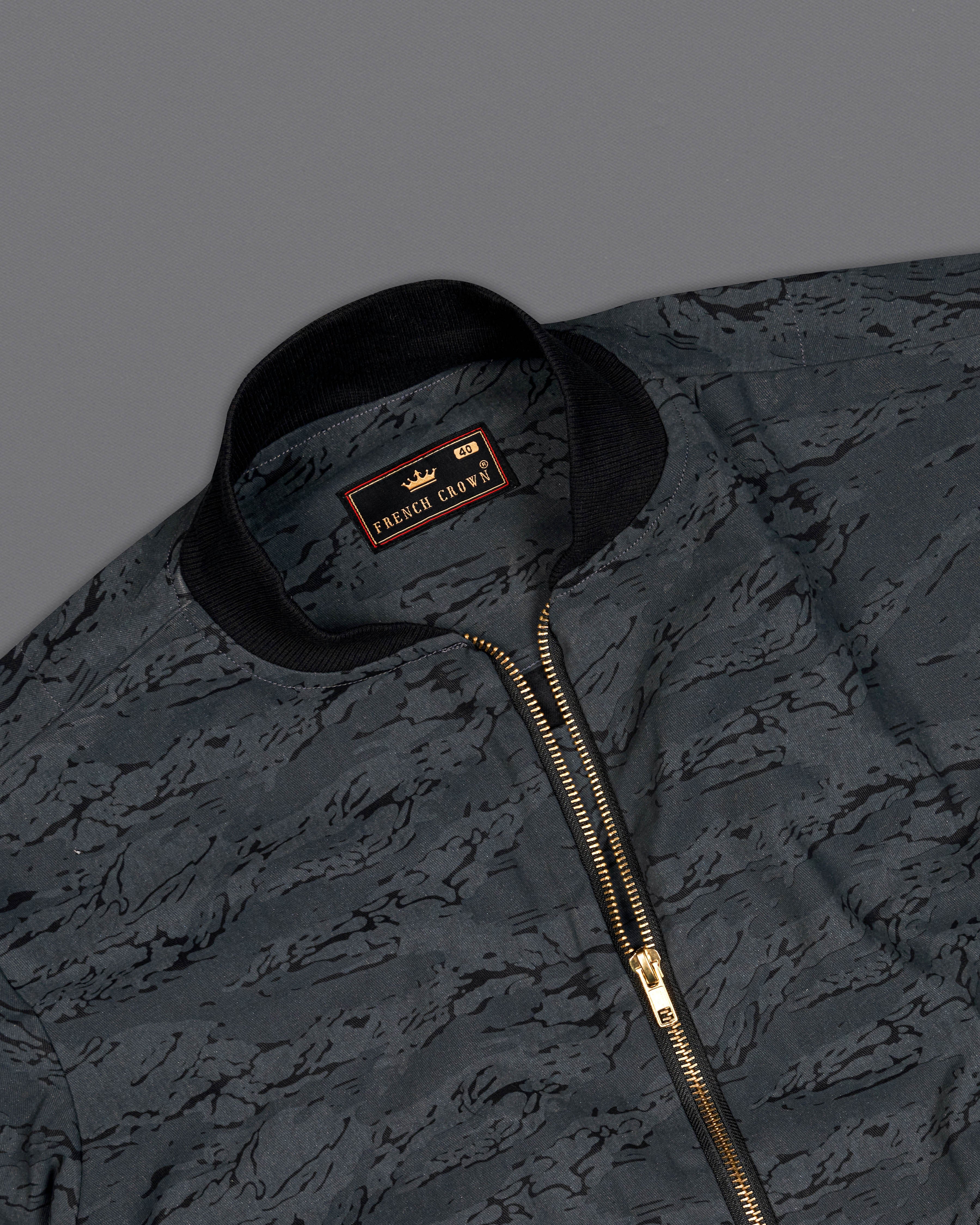 Gravel and Wenge Gray Twill Premium Cotton Bomber Jacket 10177-BJ-38, 10177-BJ-H-38, 10177-BJ-39, 10177-BJ-H-39, 10177-BJ-40, 10177-BJ-H-40, 10177-BJ-42, 10177-BJ-H-42, 10177-BJ-44, 10177-BJ-H-44, 10177-BJ-46, 10177-BJ-H-46, 10177-BJ-48, 10177-BJ-H-48, 10177-BJ-50, 10177-BJ-H-50, 10177-BJ-52, 10177-BJ-H-52