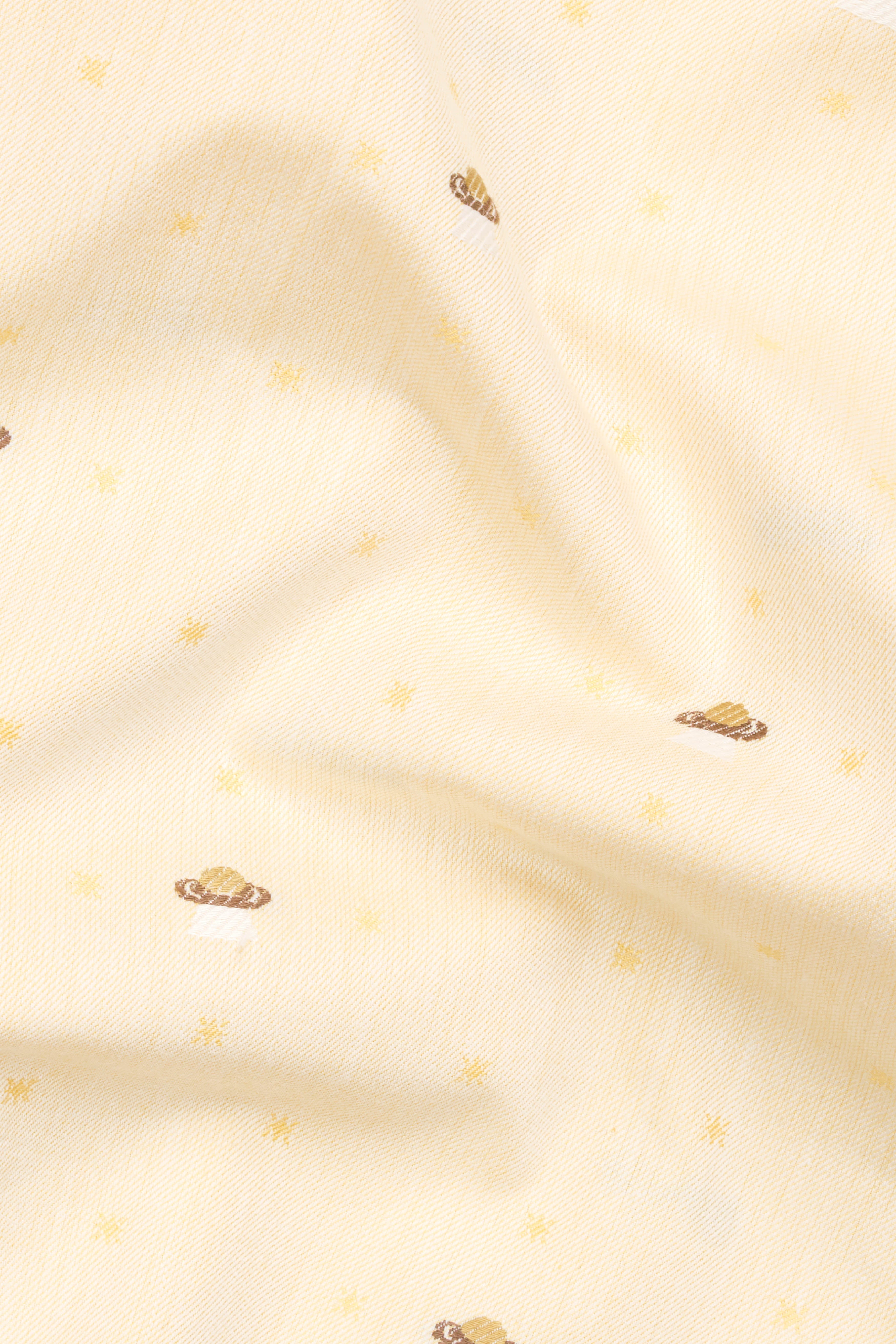 Tequila Brown Jacquard Textured Premium Giza Cotton Shirt