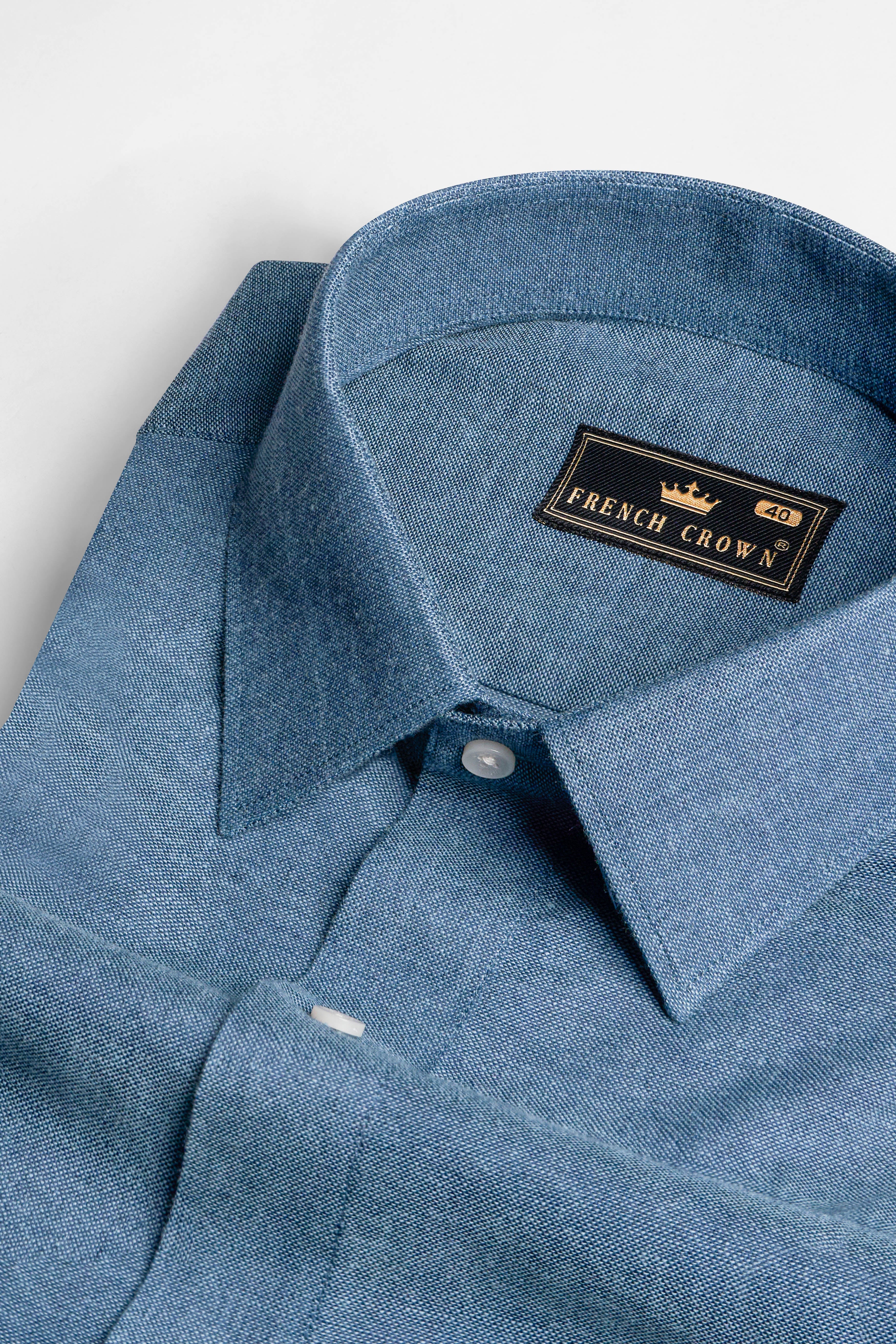 Kashmir Blue Luxurious Linen Shirt