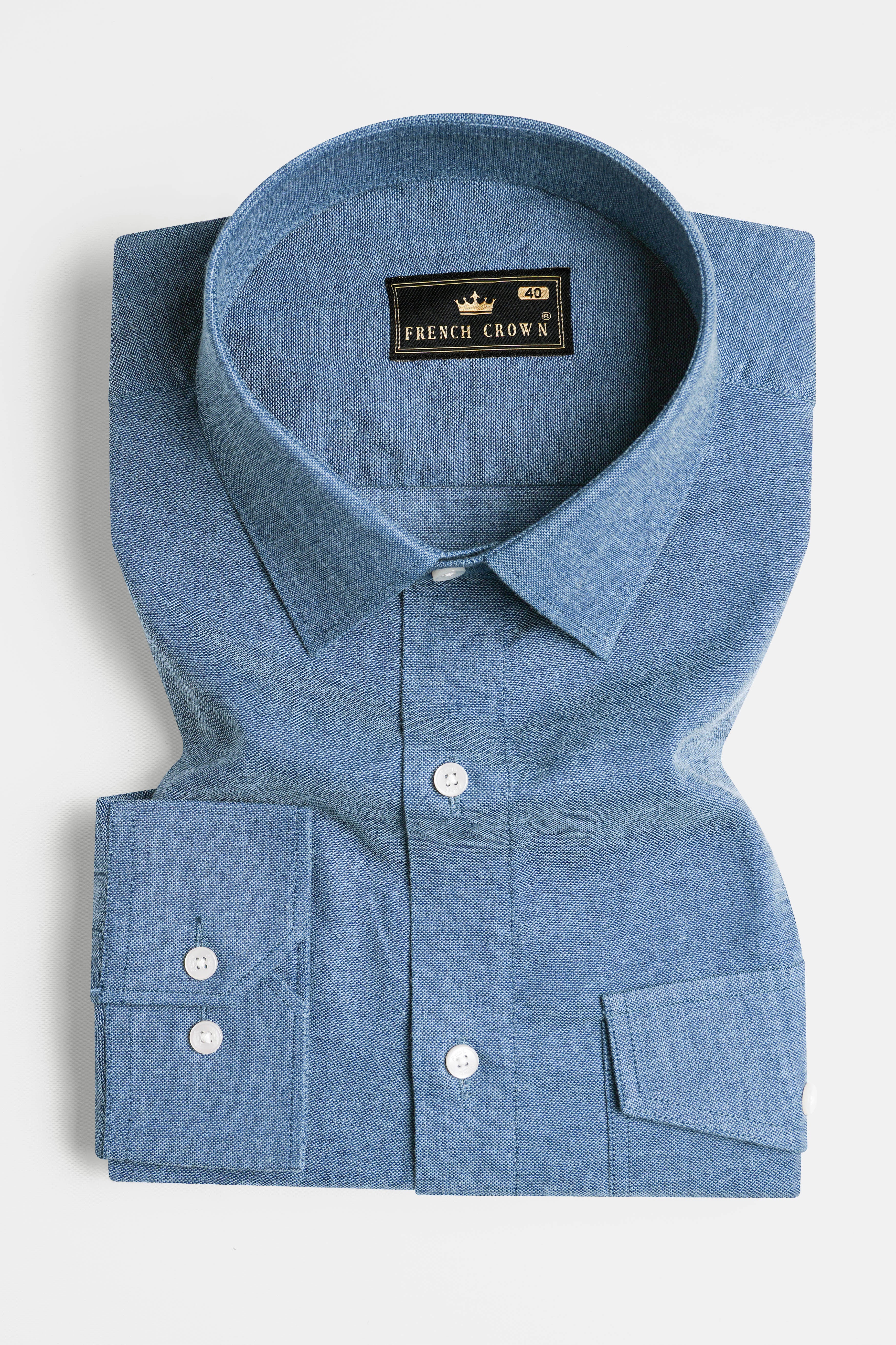 Kashmir Blue Luxurious Linen Shirt