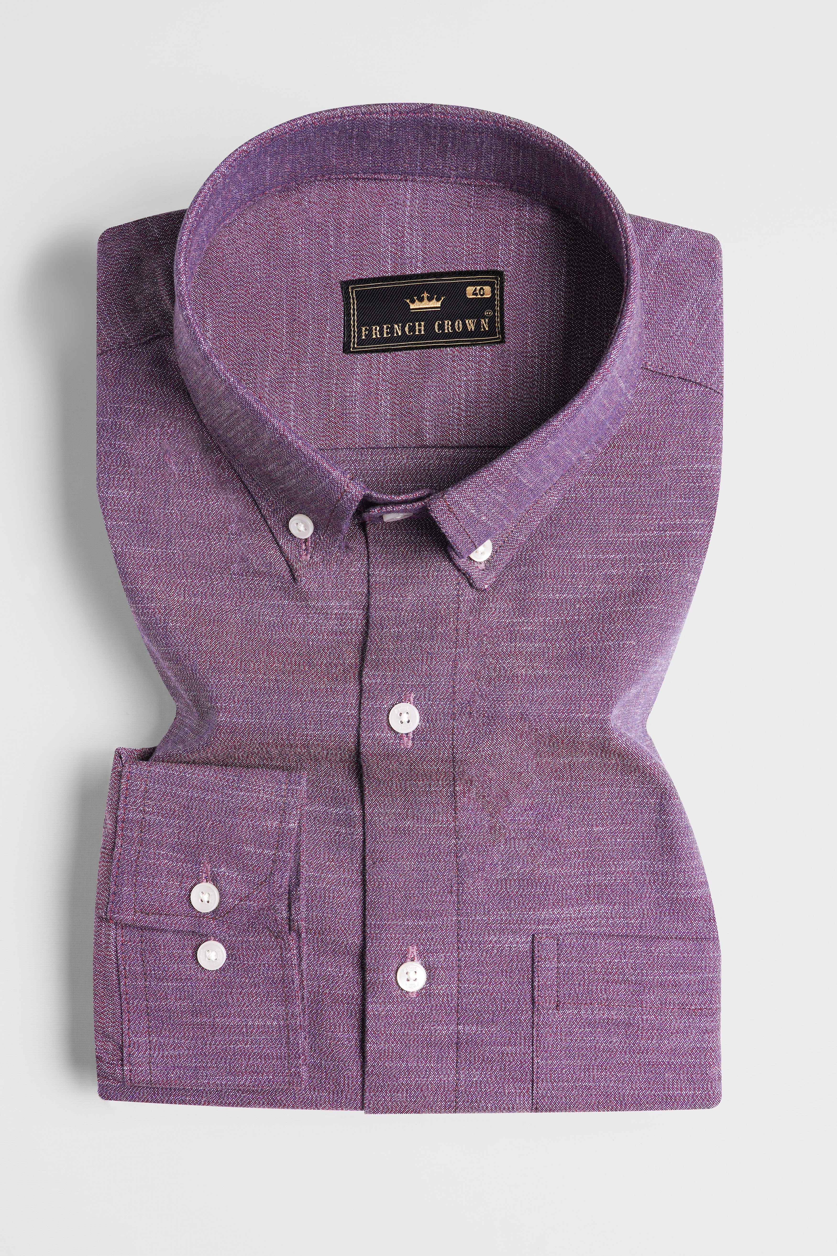 Byzantium Purple Chambray Button Down Shirt