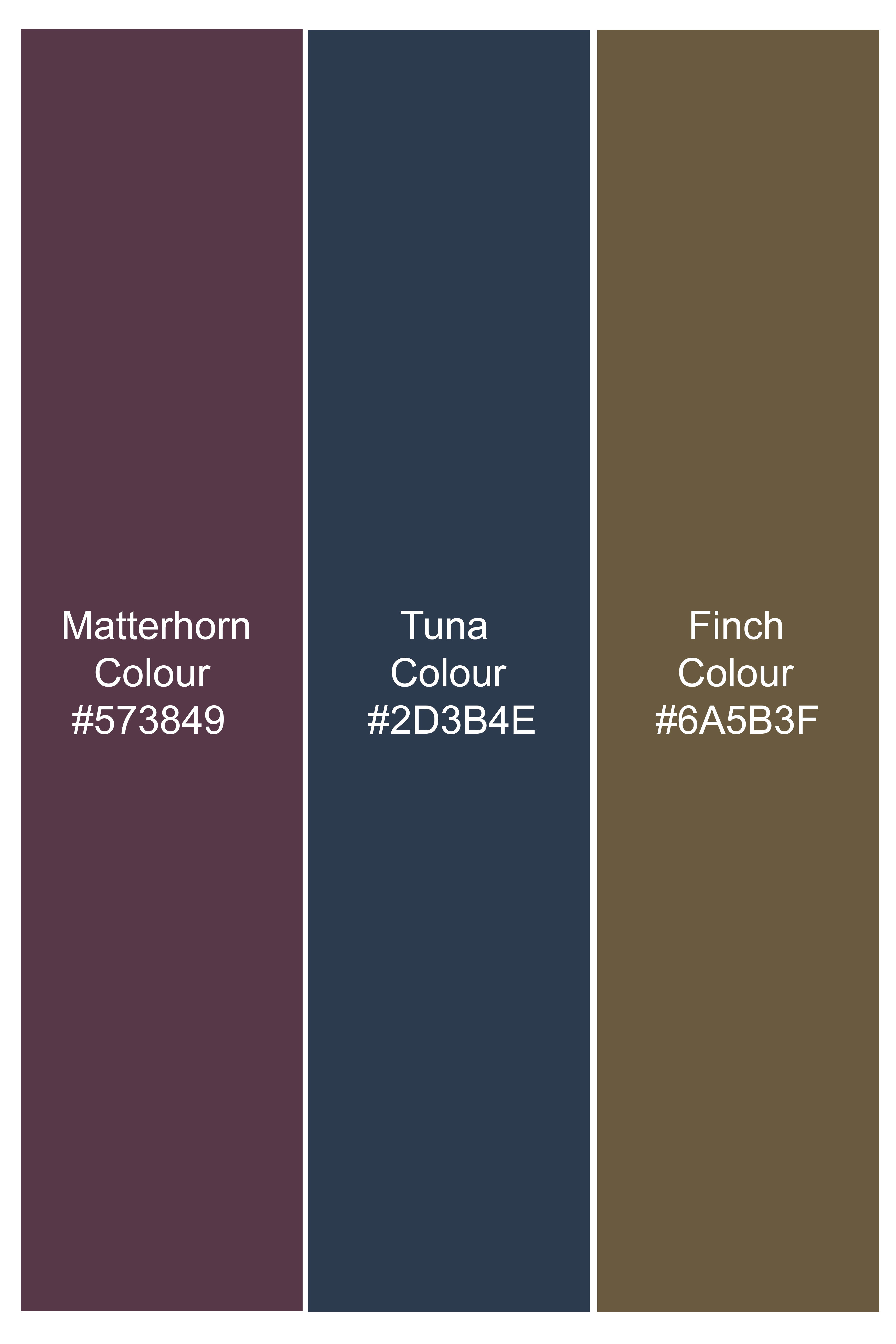 Matterhorn Maroon with Tuna Blue Twill Plaid Premium Cotton Shirt