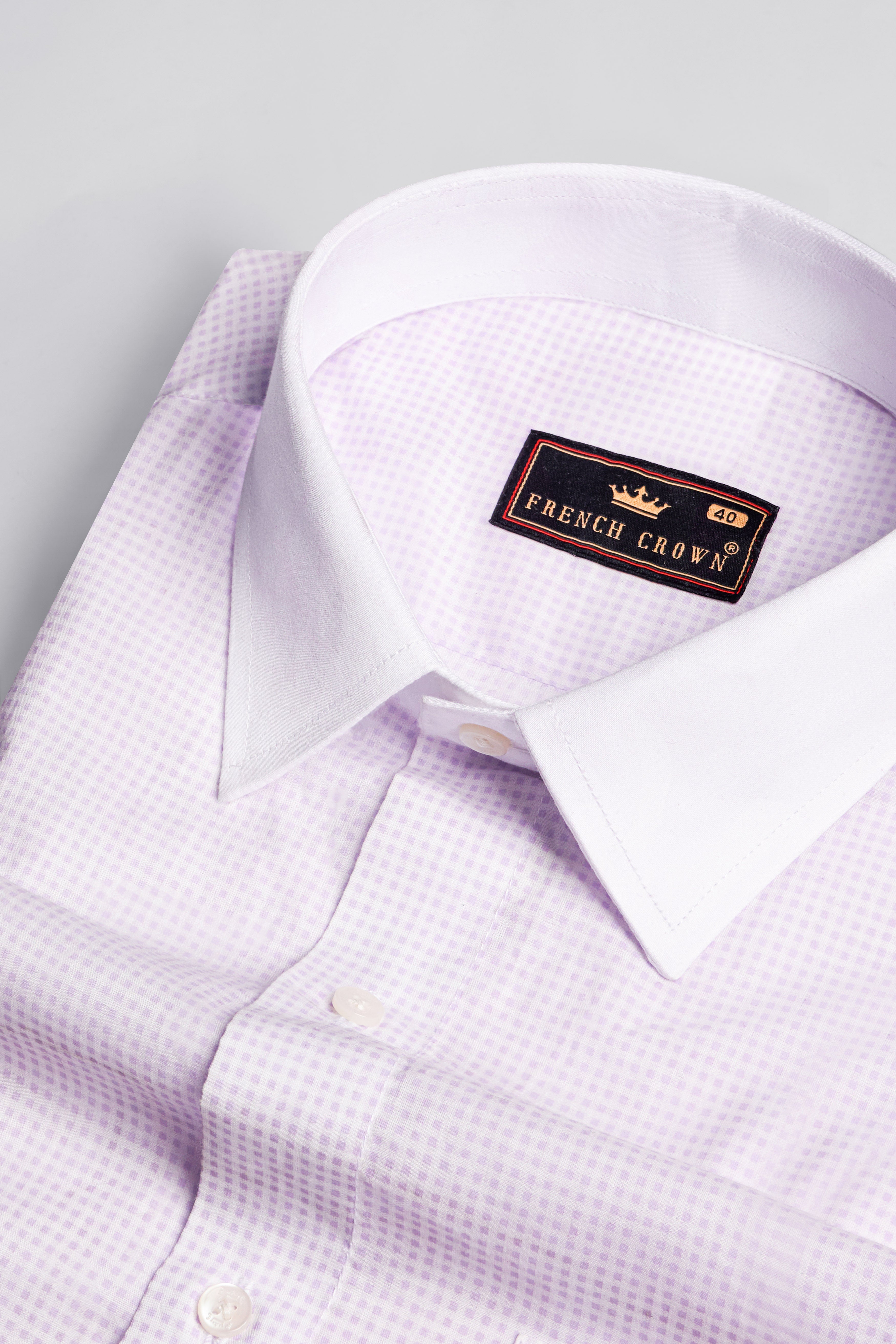 Mercury Pink with White Cuff Collar Dobby Textured Premium Giza Cotton Shirt
