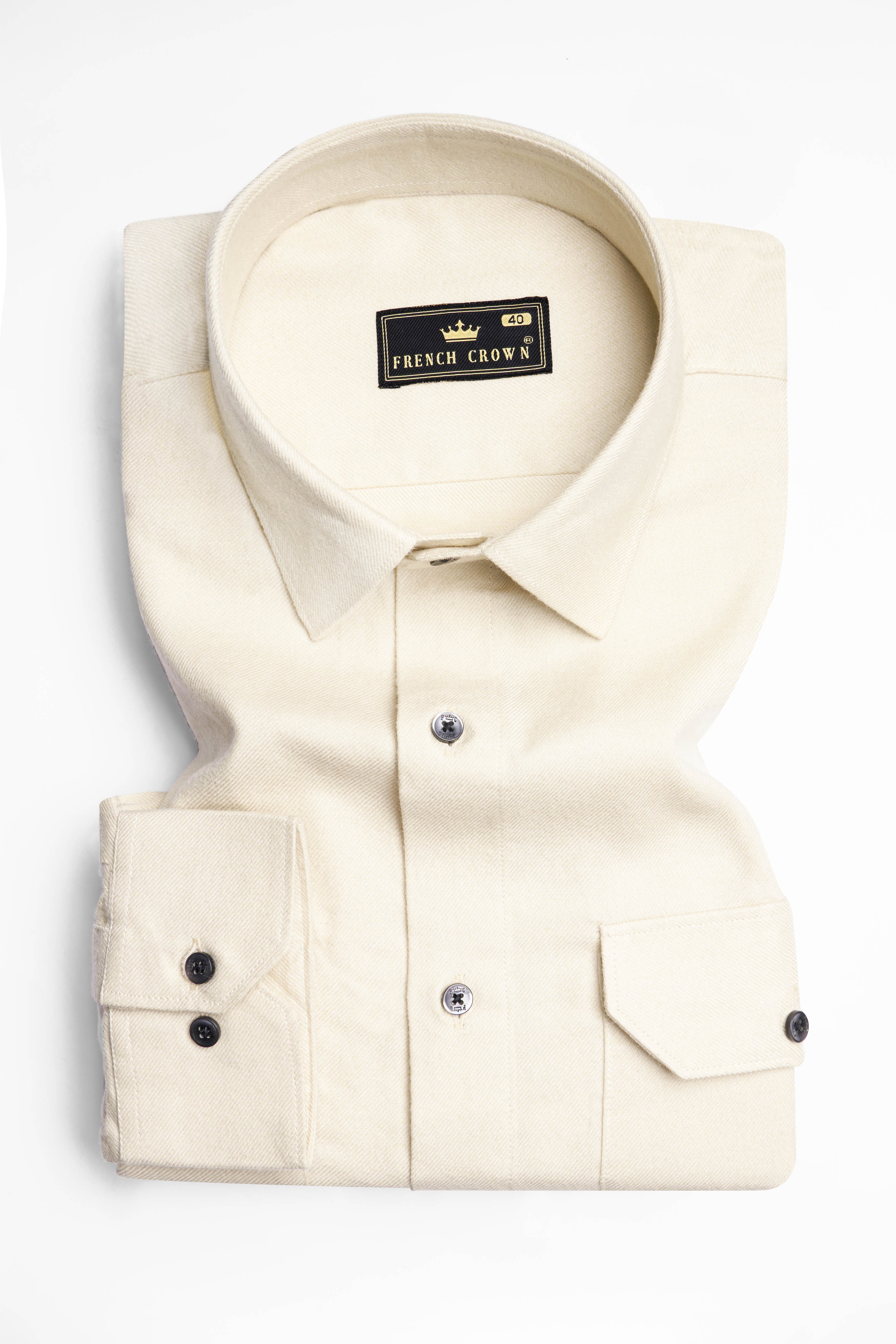 Periglacial Beige Flannel Overshirt