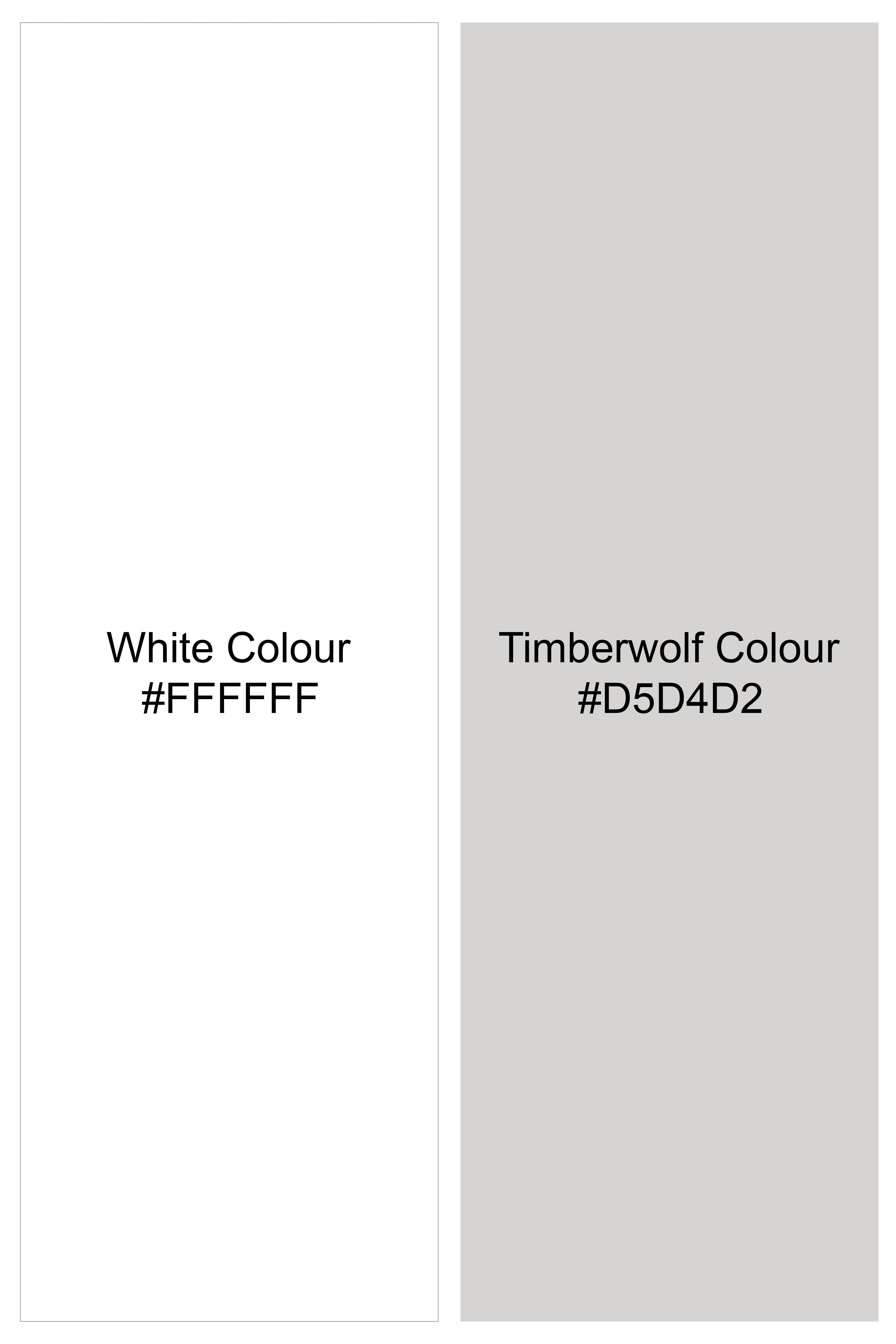 Bright White Floral Printed with Black Cuffs and Collar Super Soft Premium Cotton Shirt