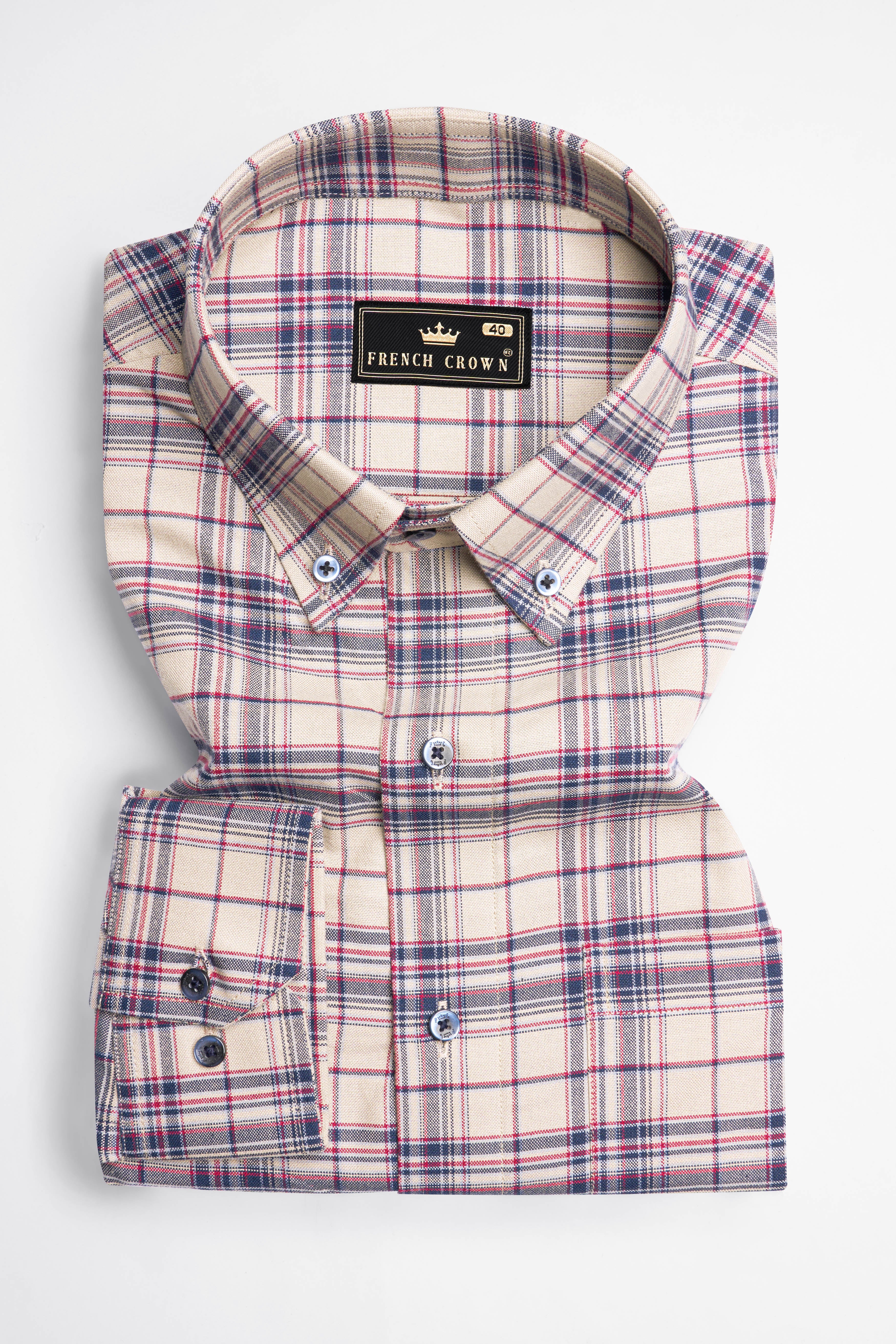 Parchment Brown Plaid Royal Oxford Button Down Shirt