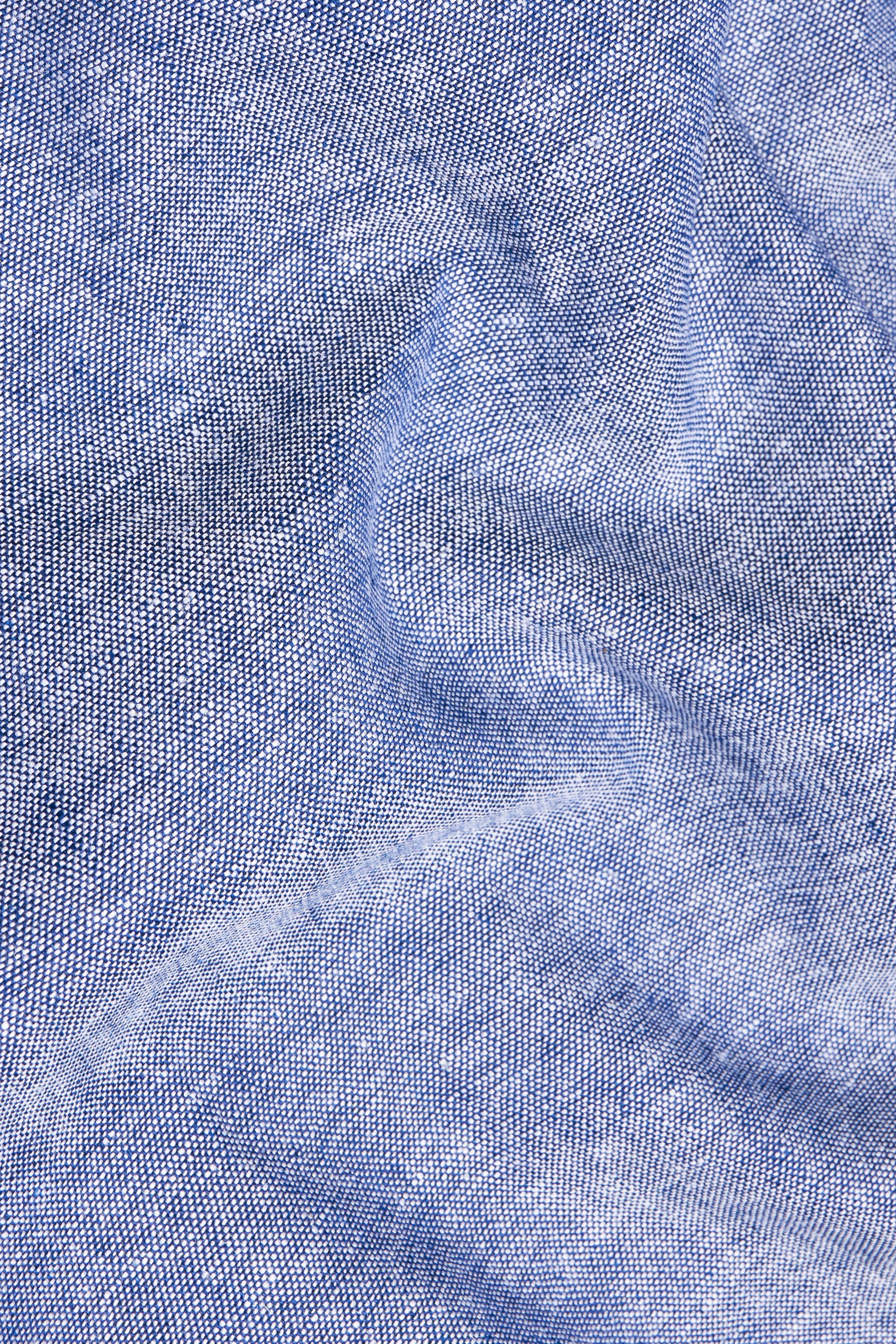 Kimberly Blue Luxurious Linen Button Down Designer Shirt