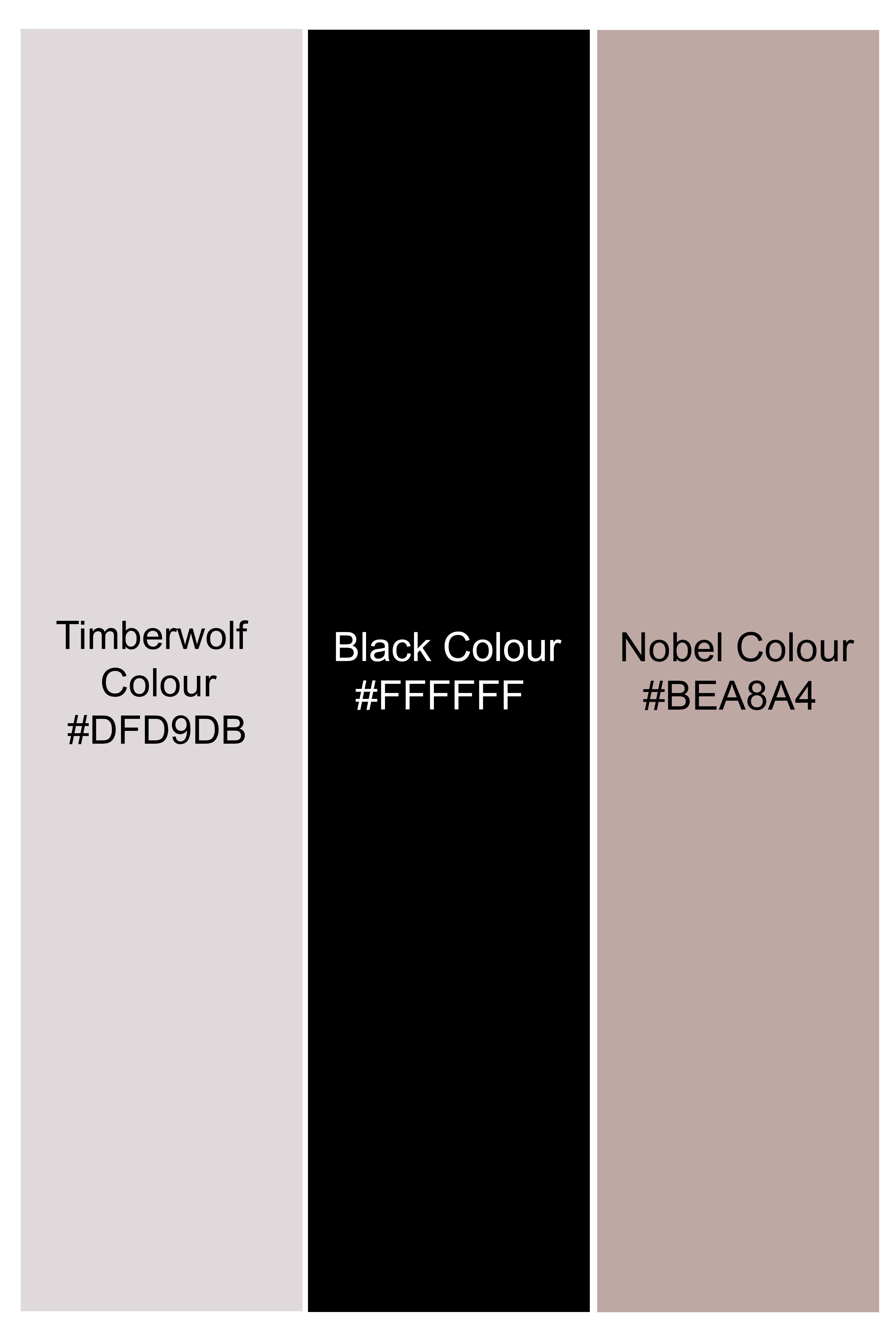 Timberwolf Gray Ditsy Printed Twill Premium Cotton Shirt