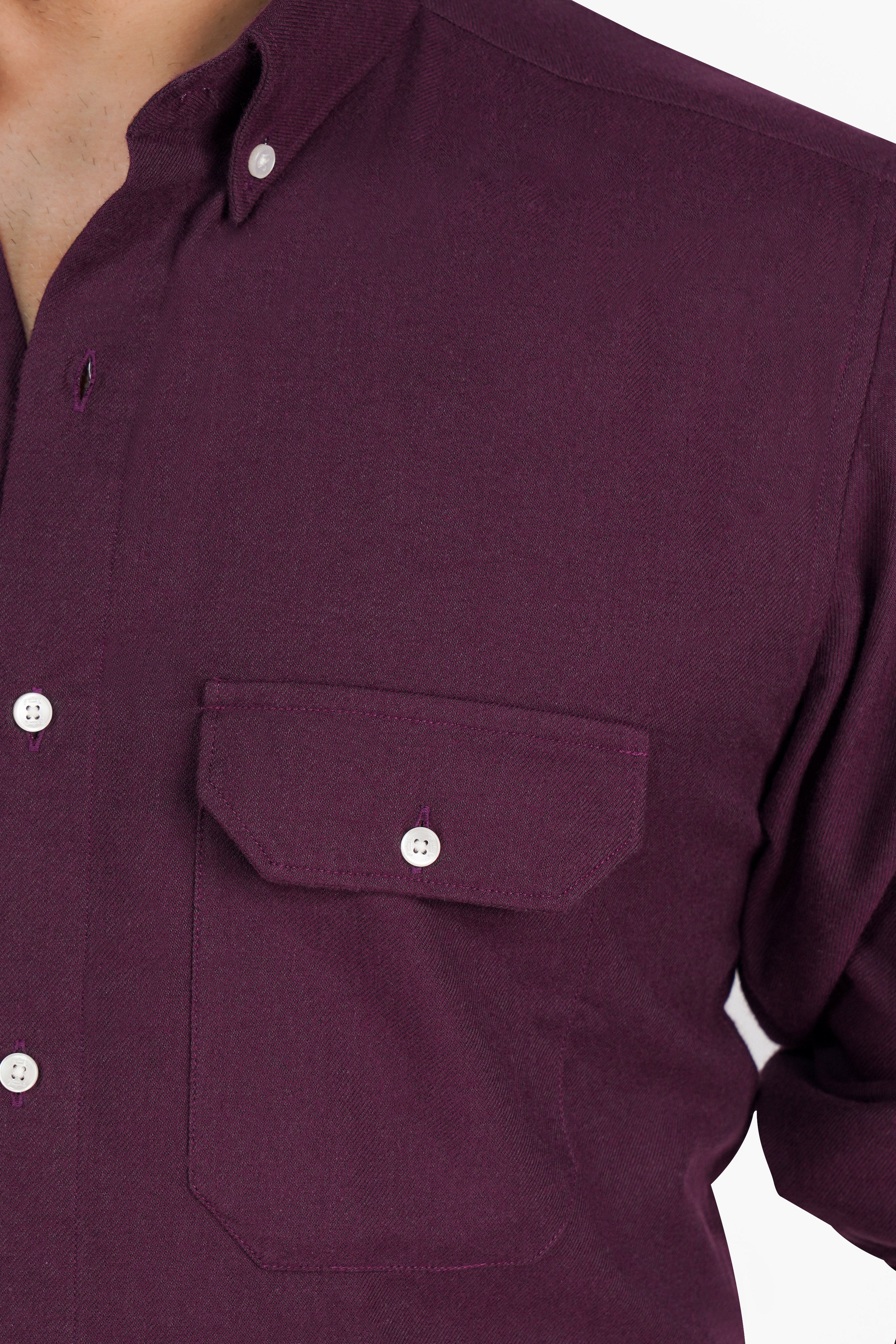 Wine Berry Flannel Button Down Overshirt