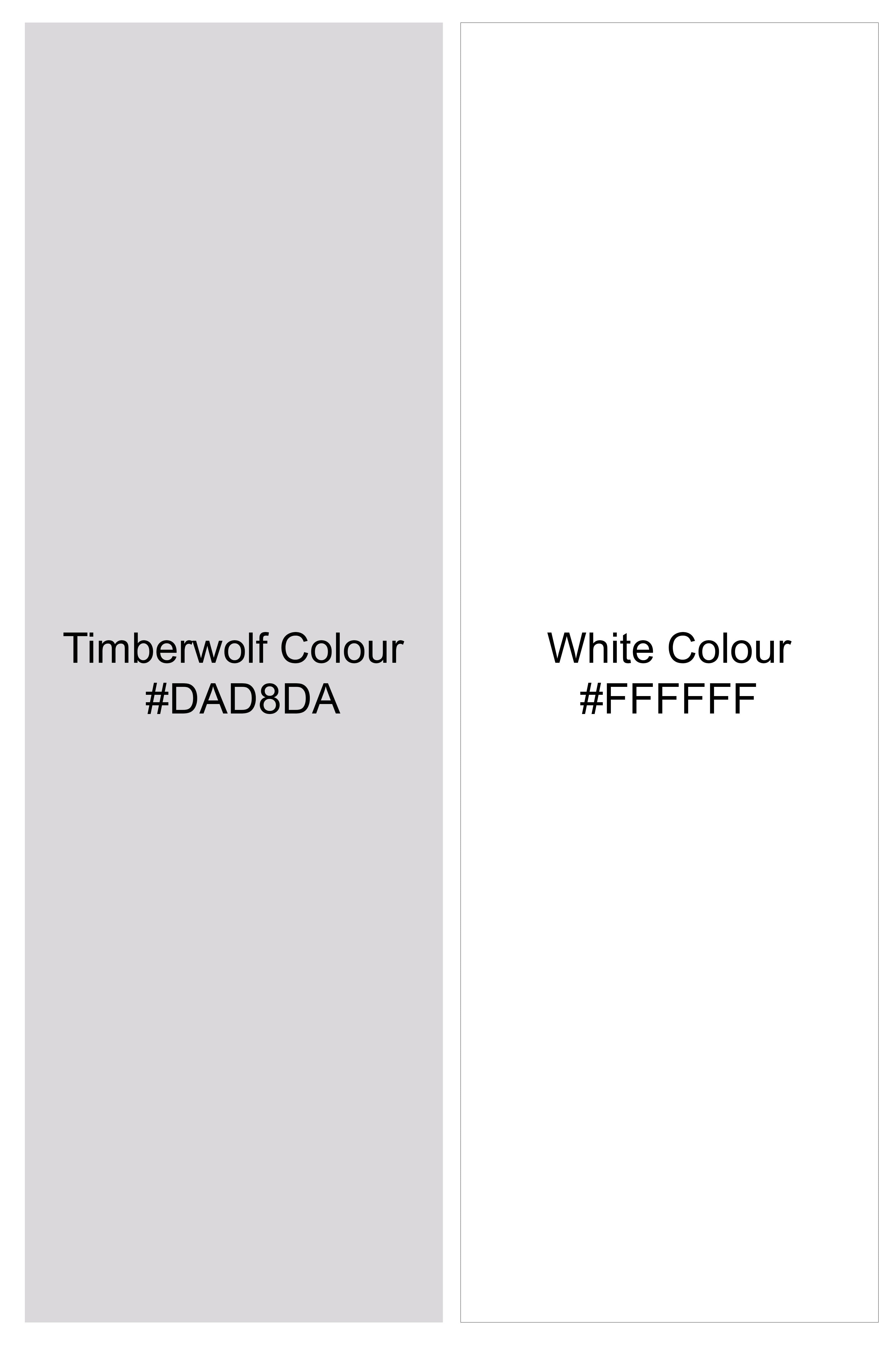 Timberwolf Gray with White Printed Super Soft Premium Cotton Shirt