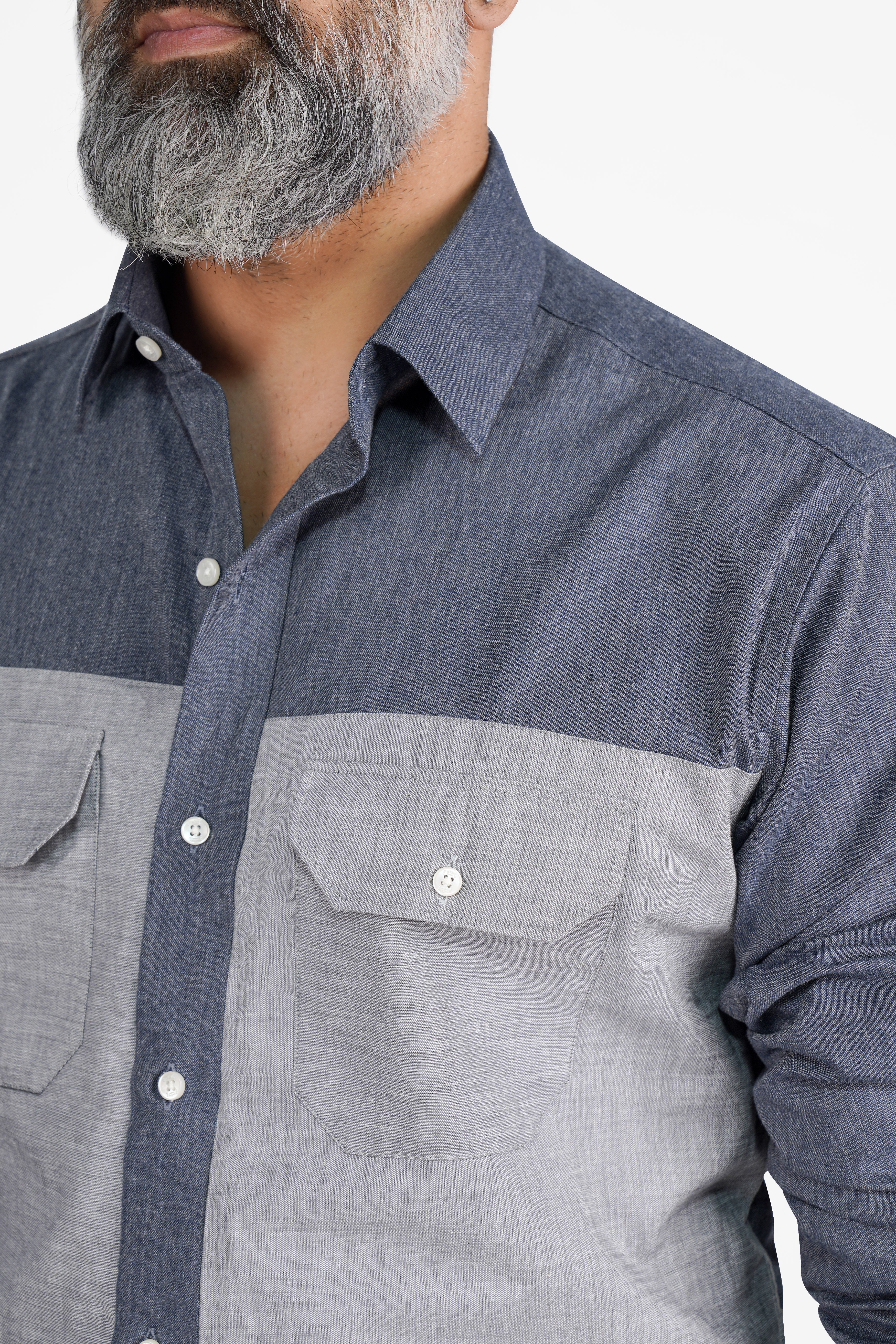 Vampire with Star Dust Gray Royal Oxford Designer Shirt