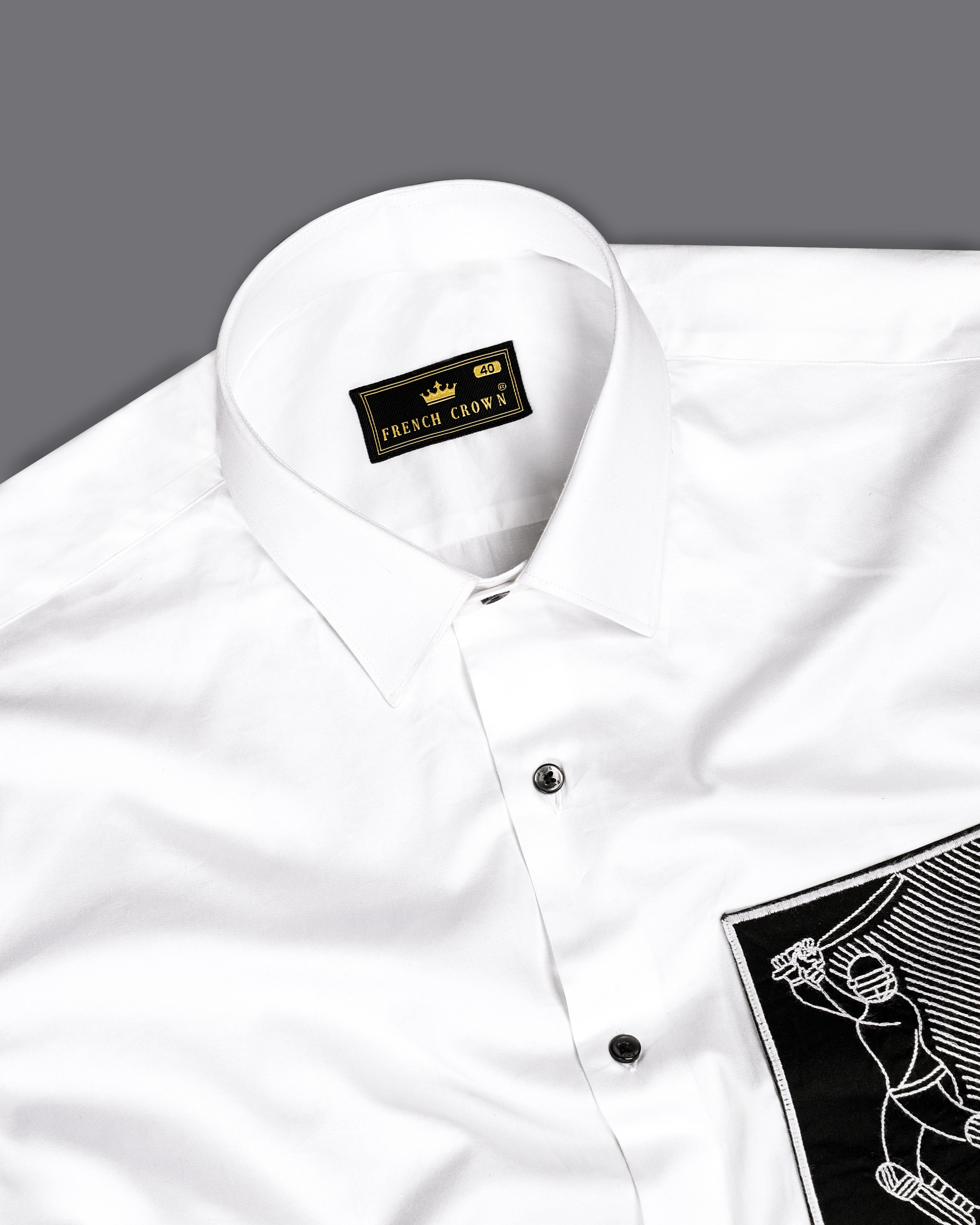 Bright White with Black Cricket Embroidered Work Super Soft Premium cotton Shirt 1062-BLK-E052-38, 1062-BLK-E052-H-38, 1062-BLK-E052-39, 1062-BLK-E052-H-39, 1062-BLK-E052-40, 1062-BLK-E052-H-40, 1062-BLK-E052-42, 1062-BLK-E052-H-42, 1062-BLK-E052-44, 1062-BLK-E052-H-44, 1062-BLK-E052-46, 1062-BLK-E052-H-46, 1062-BLK-E052-48, 1062-BLK-E052-H-48, 1062-BLK-E052-50, 1062-BLK-E052-H-50, 1062-BLK-E052-52, 1062-BLK-E052-H-52