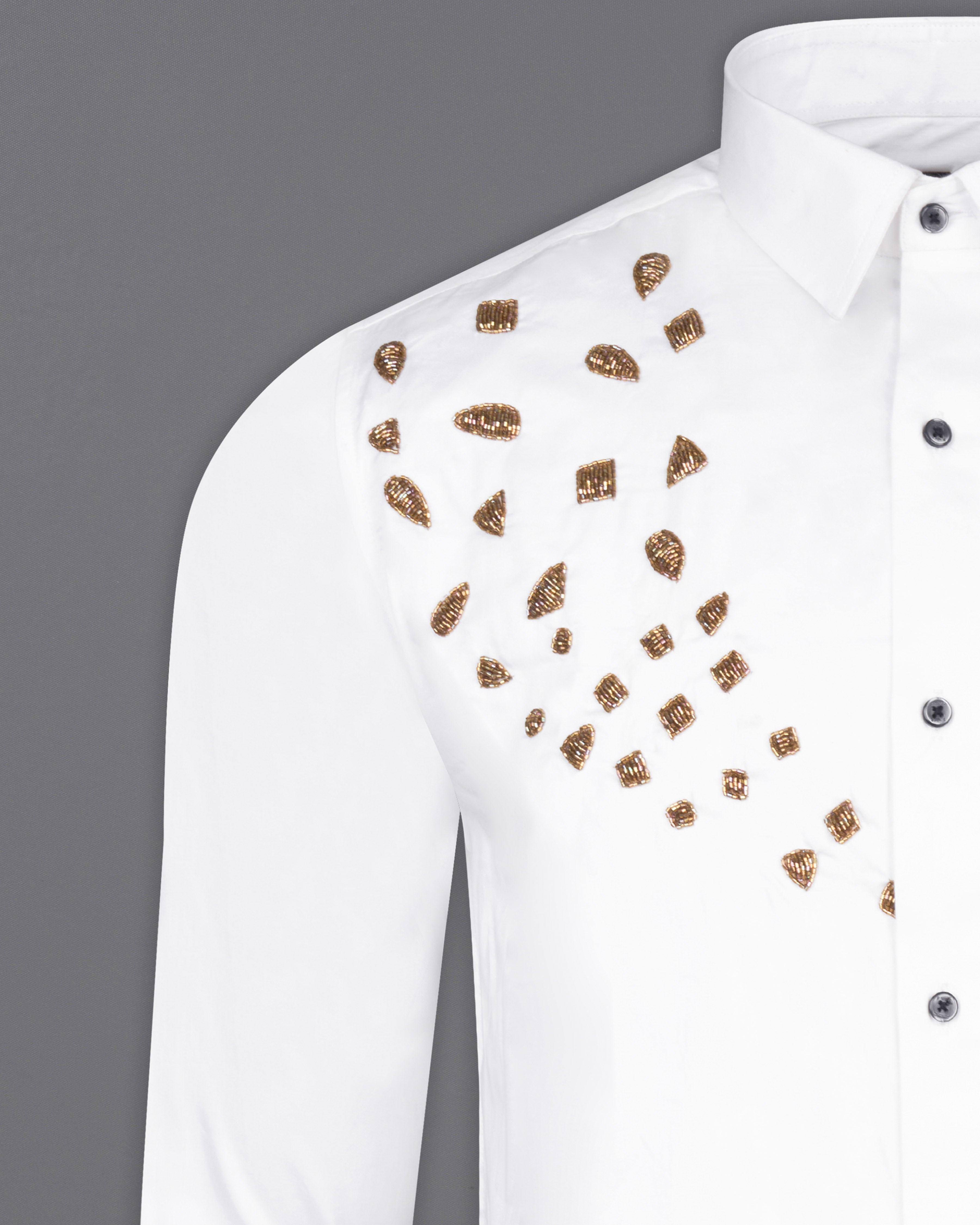 Bright White with Handcrafted Golden Beats Work Super Soft Premium Cotton Designer Shirt 1062-BLK-E093-38, 1062-BLK-E093-H-38, 1062-BLK-E093-39, 1062-BLK-E093-H-39, 1062-BLK-E093-40, 1062-BLK-E093-H-40, 1062-BLK-E093-42, 1062-BLK-E093-H-42, 1062-BLK-E093-44, 1062-BLK-E093-H-44, 1062-BLK-E093-46, 1062-BLK-E093-H-46, 1062-BLK-E093-48, 1062-BLK-E093-H-48, 1062-BLK-E093-50, 1062-BLK-E093-H-50, 1062-BLK-E093-52, 1062-BLK-E093-H-52