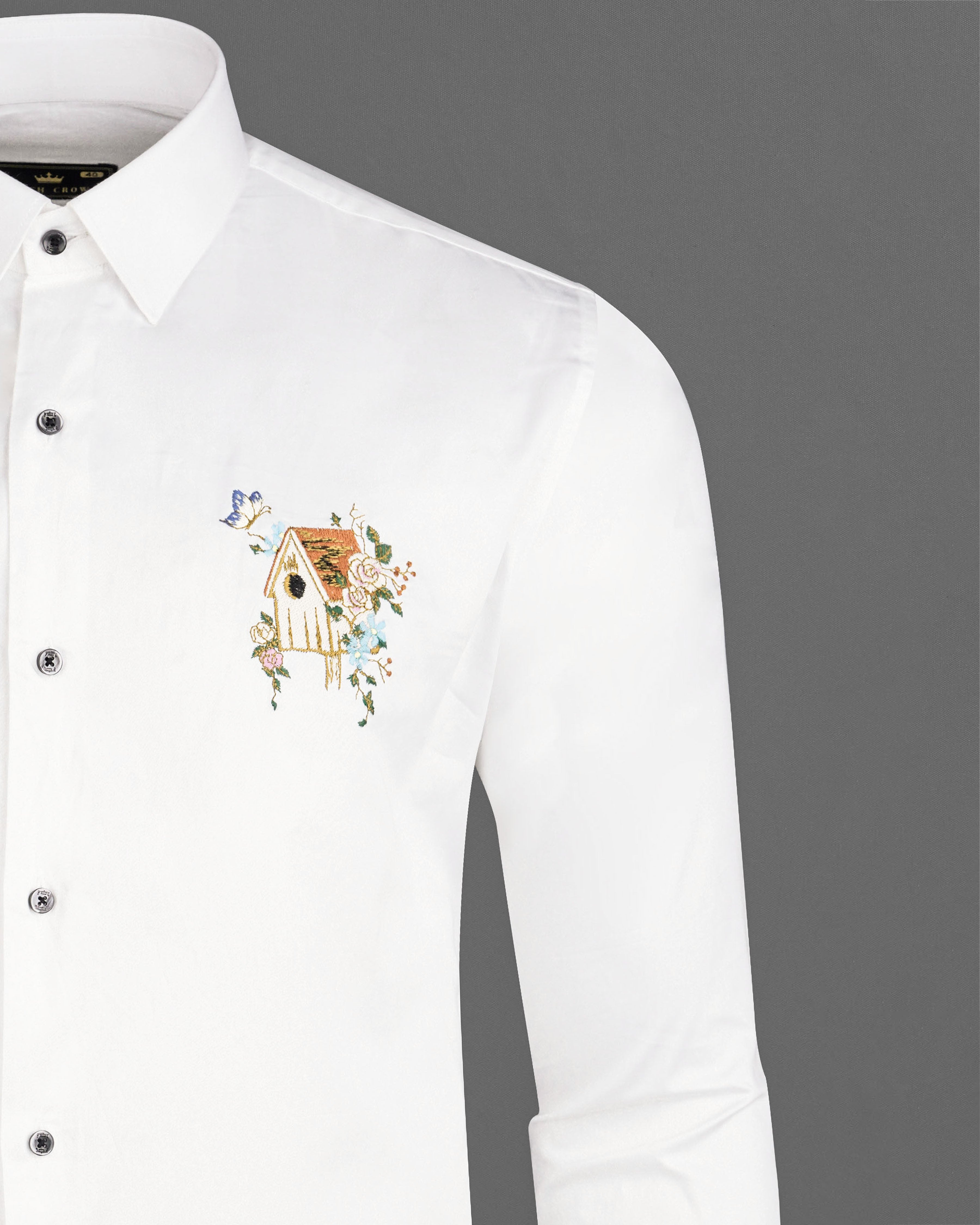 Bright White Subtle Sheen with House and Flower Embroidered Super Soft Premium Cotton Shirt 1062-BLK-P493-38,1062-BLK-P493-H-38,1062-BLK-P493-39,1062-BLK-P493-H-39,1062-BLK-P493-40,1062-BLK-P493-H-40,1062-BLK-P493-42,1062-BLK-P493-H-42,1062-BLK-P493-44,1062-BLK-P493-H-44,1062-BLK-P493-46,1062-BLK-P493-H-46,1062-BLK-P493-48,1062-BLK-P493-H-48,1062-BLK-P493-50,1062-BLK-P493-H-50,1062-BLK-P493-52,1062-BLK-P493-H-52