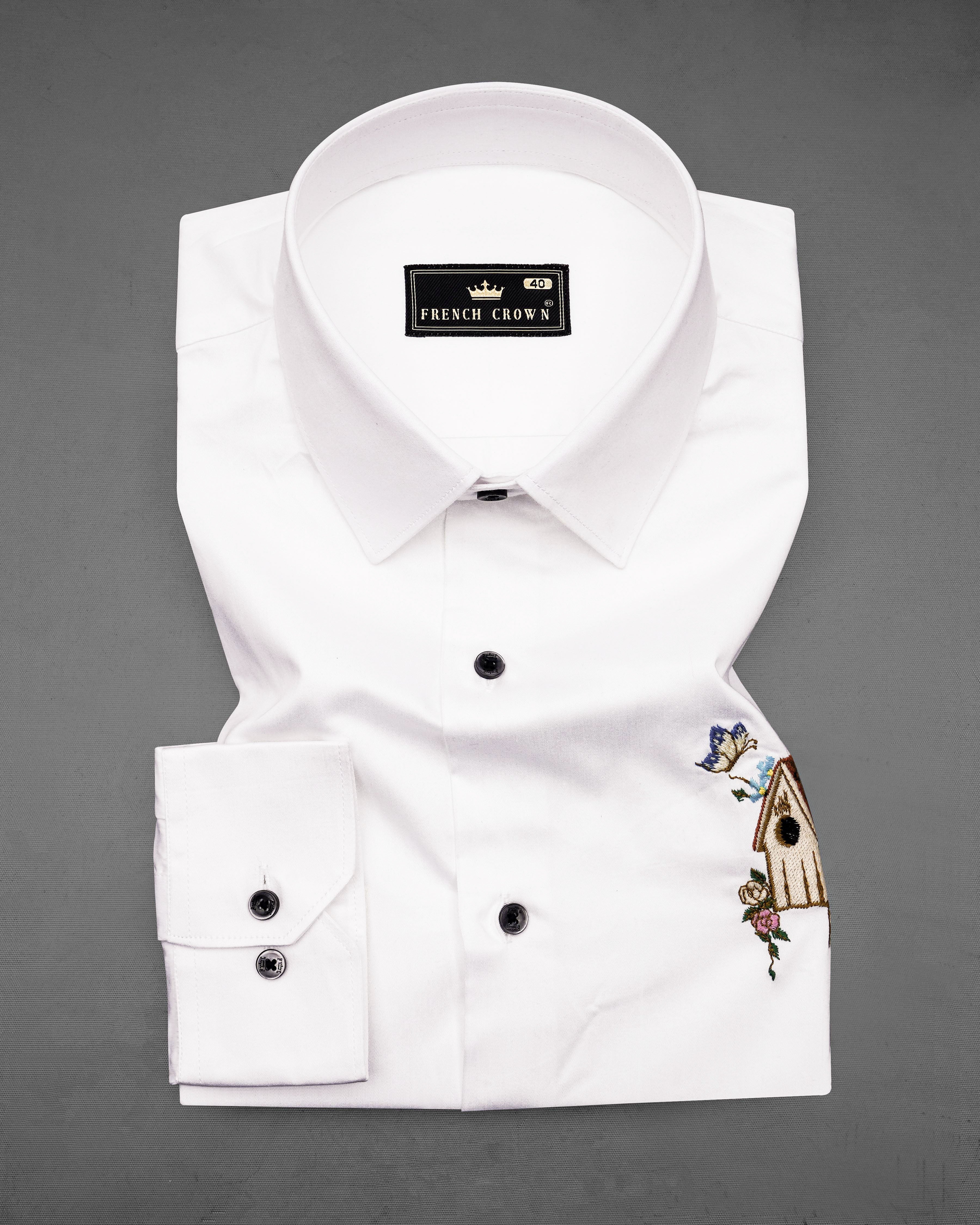 Bright White Subtle Sheen with House and Flower Embroidered Super Soft Premium Cotton Shirt 1062-BLK-P493-38,1062-BLK-P493-H-38,1062-BLK-P493-39,1062-BLK-P493-H-39,1062-BLK-P493-40,1062-BLK-P493-H-40,1062-BLK-P493-42,1062-BLK-P493-H-42,1062-BLK-P493-44,1062-BLK-P493-H-44,1062-BLK-P493-46,1062-BLK-P493-H-46,1062-BLK-P493-48,1062-BLK-P493-H-48,1062-BLK-P493-50,1062-BLK-P493-H-50,1062-BLK-P493-52,1062-BLK-P493-H-52