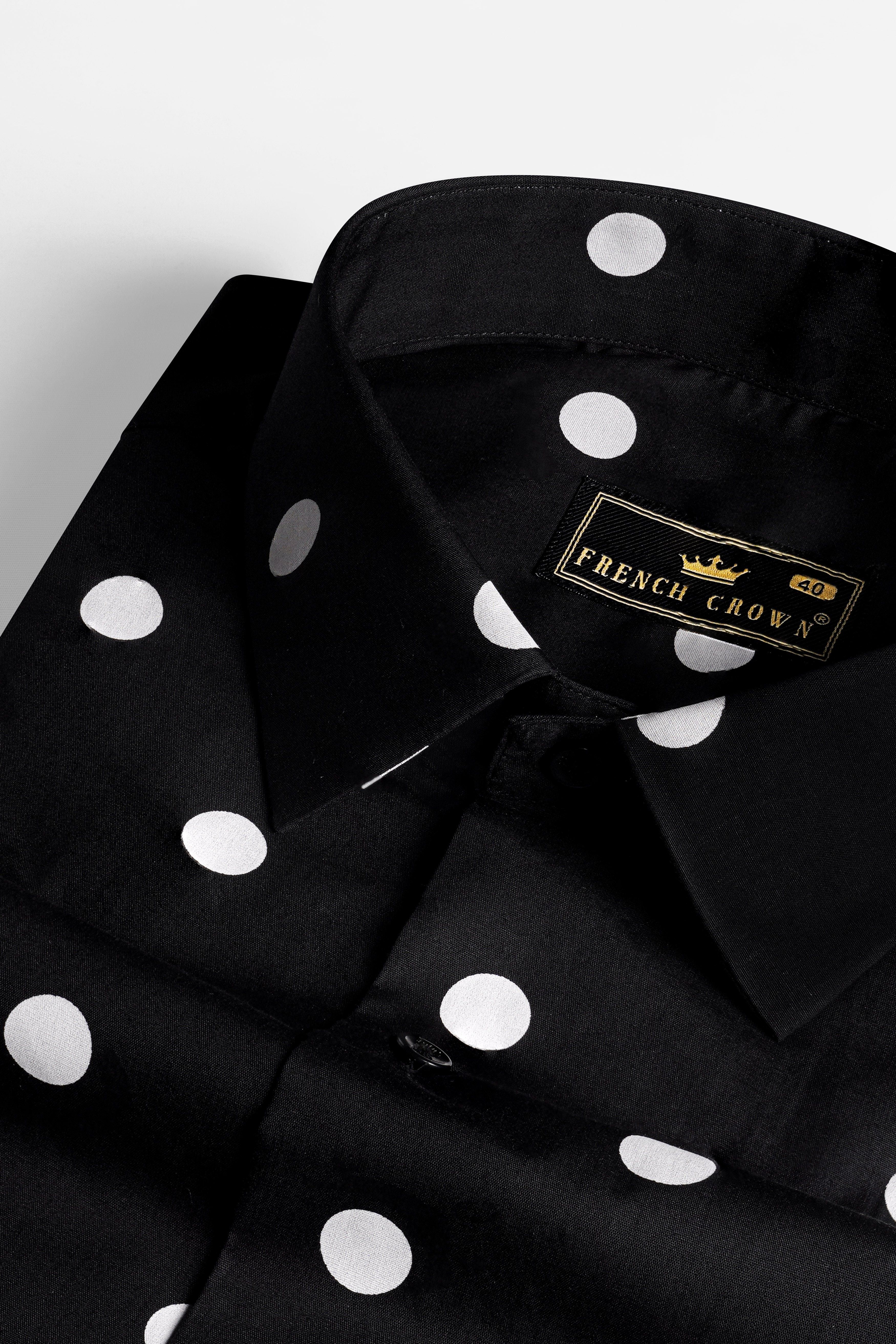 Jade Black and White Polka Dots Shirt