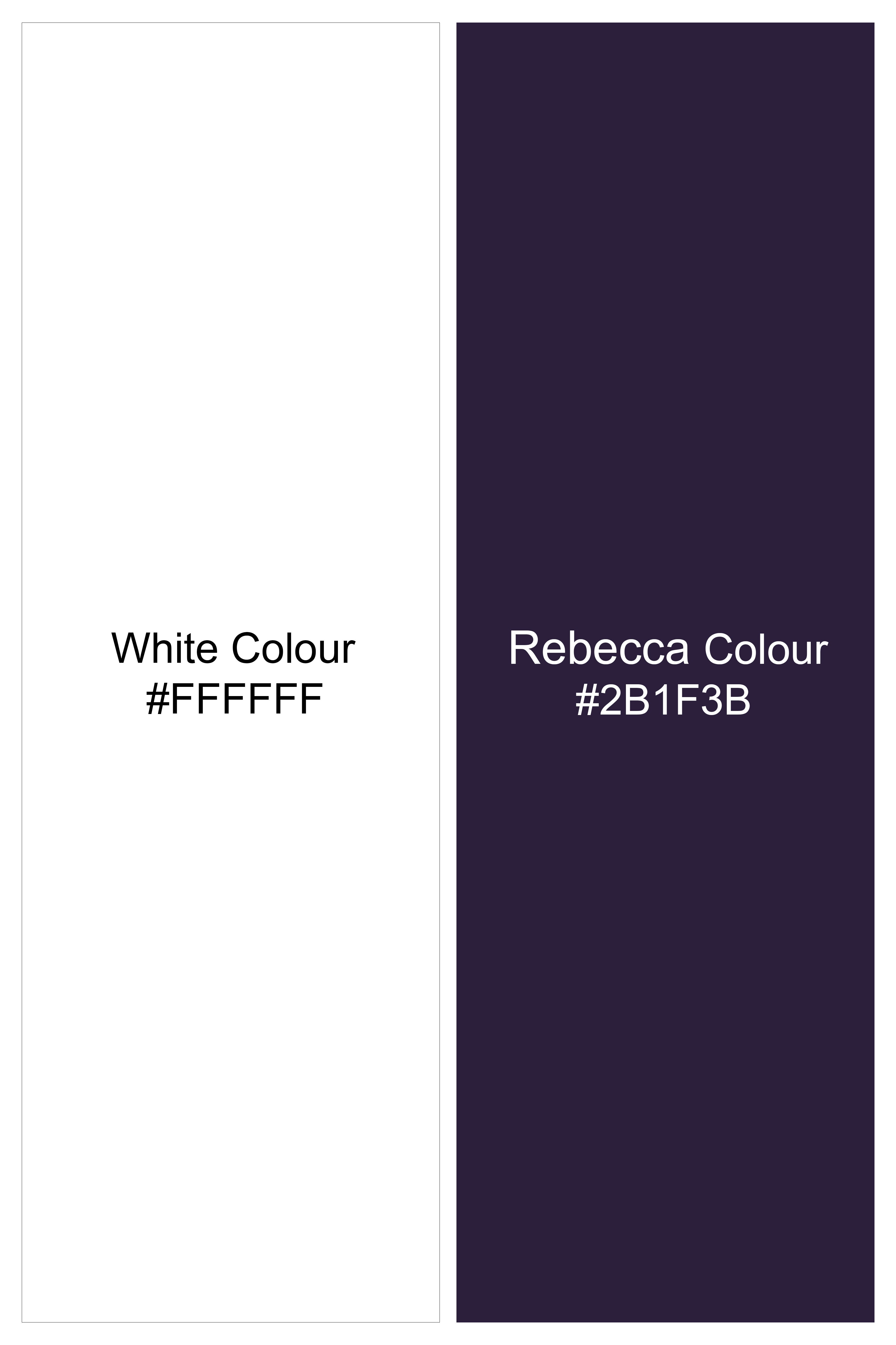 Bright White and Rebecca Purple Striped Royal Oxford Shirt