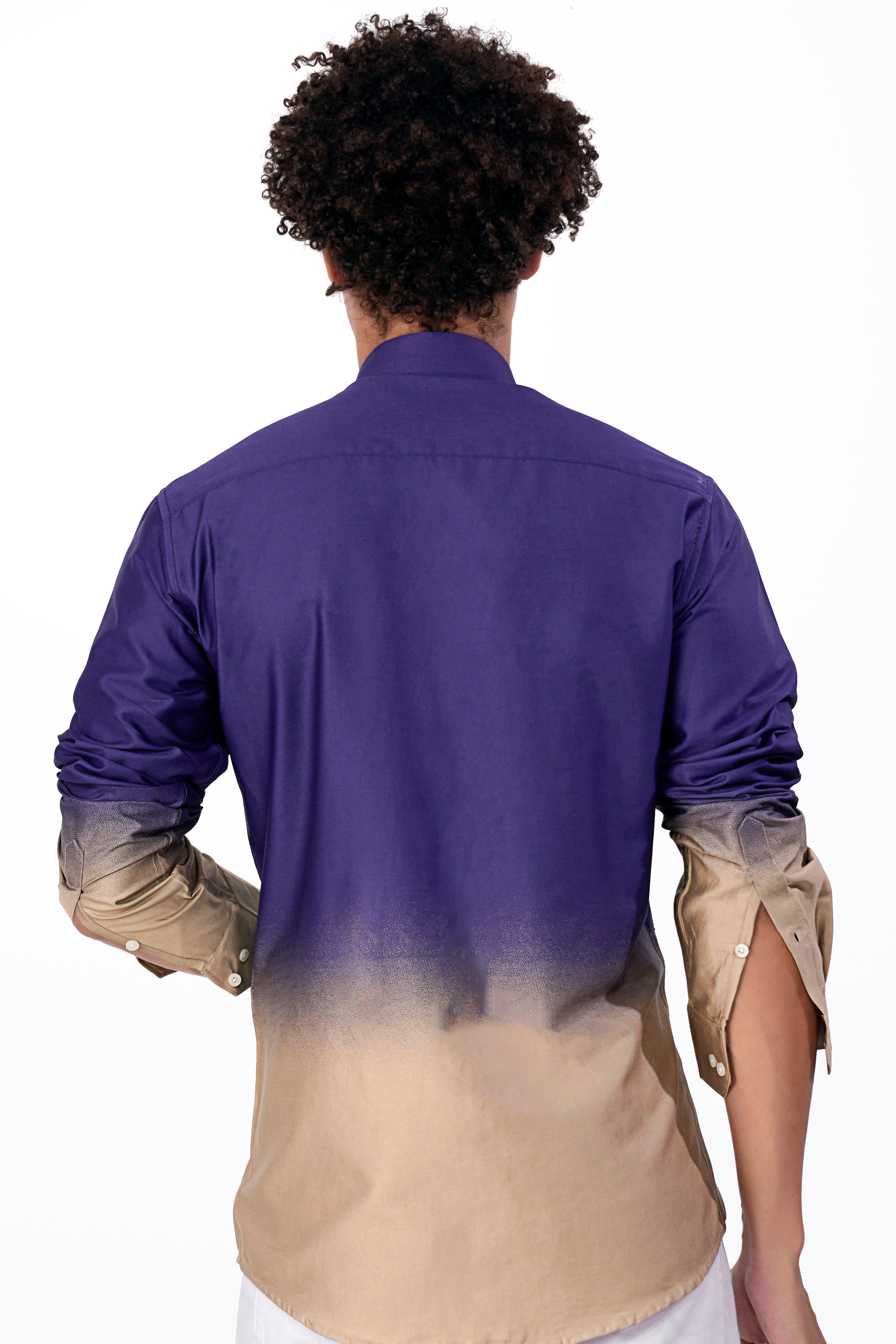 Meteorite Blue and Cavern Brown Super Soft Premium Cotton Shirt