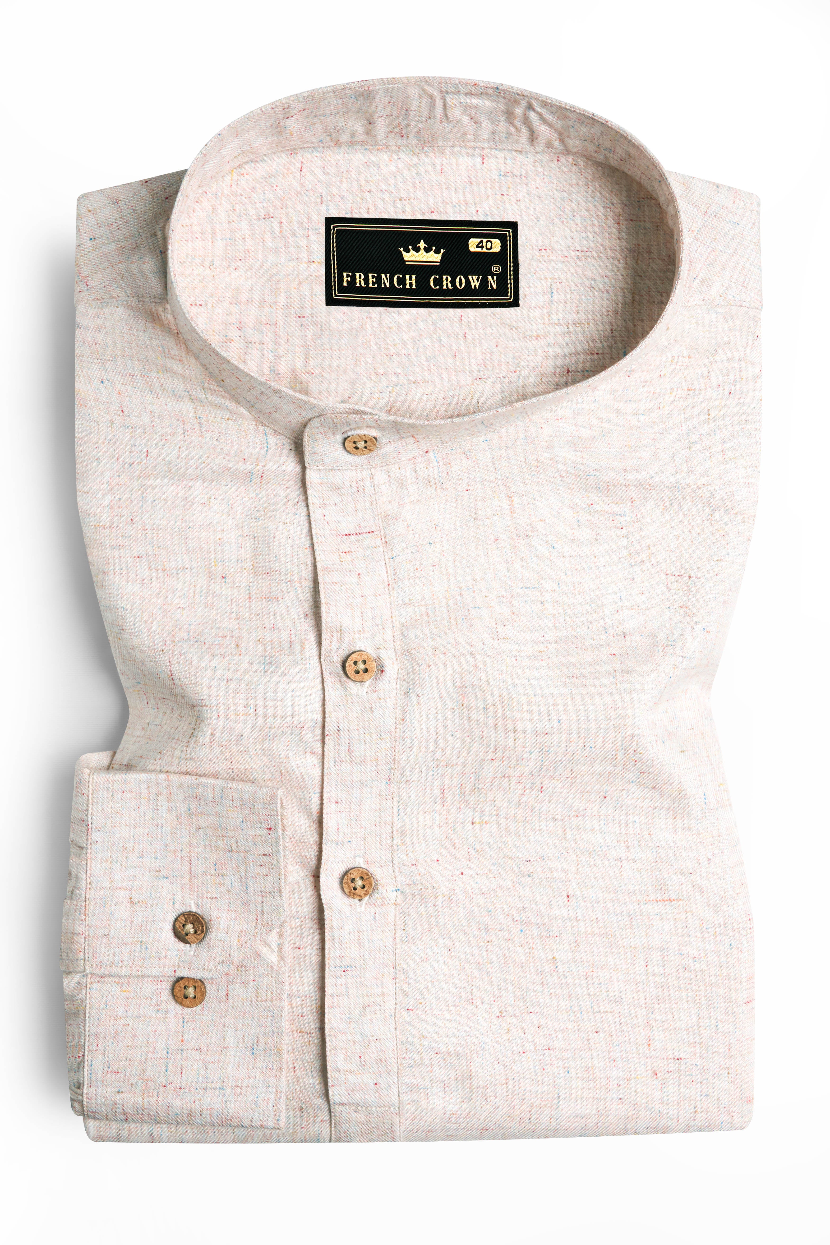 Parchment Brown Chambray Designer Kurta Shirt