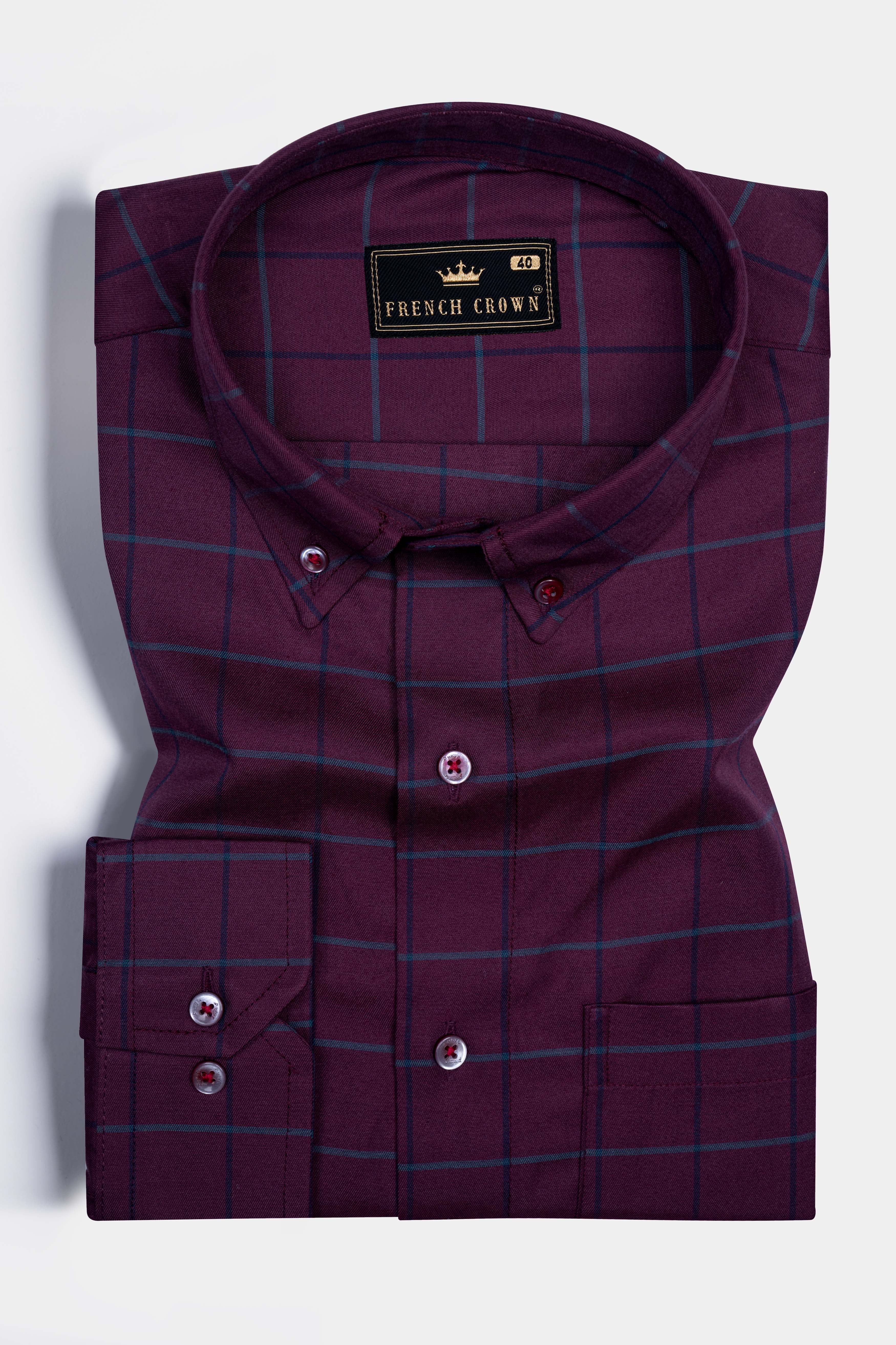 Wine Berry Checkered Premium Cotton Shirt 12359-BD-MN-38, 12359-BD-MN-H-38, 12359-BD-MN-39, 12359-BD-MN-H-39, 12359-BD-MN-40, 12359-BD-MN-H-40, 12359-BD-MN-42, 12359-BD-MN-H-42, 12359-BD-MN-44, 12359-BD-MN-H-44, 12359-BD-MN-46, 12359-BD-MN-H-46, 12359-BD-MN-48, 12359-BD-MN-H-48, 12359-BD-MN-50, 12359-BD-MN-H-50, 12359-BD-MN-52, 12359-BD-MN-H-52